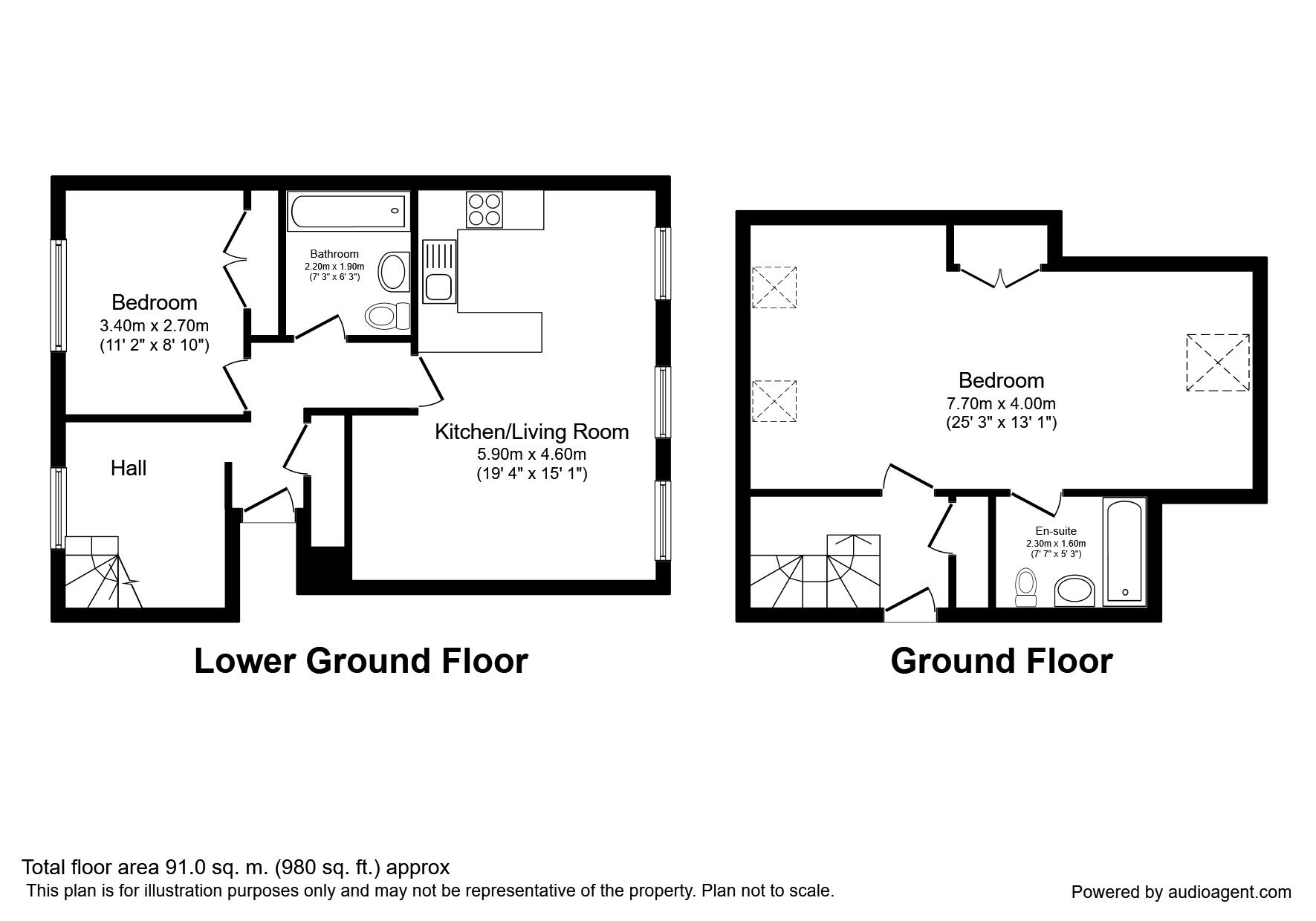 Floorplan of 2 bedroom Flat to rent, Huntspill Road, West Timperley, Greater Manchester, WA14