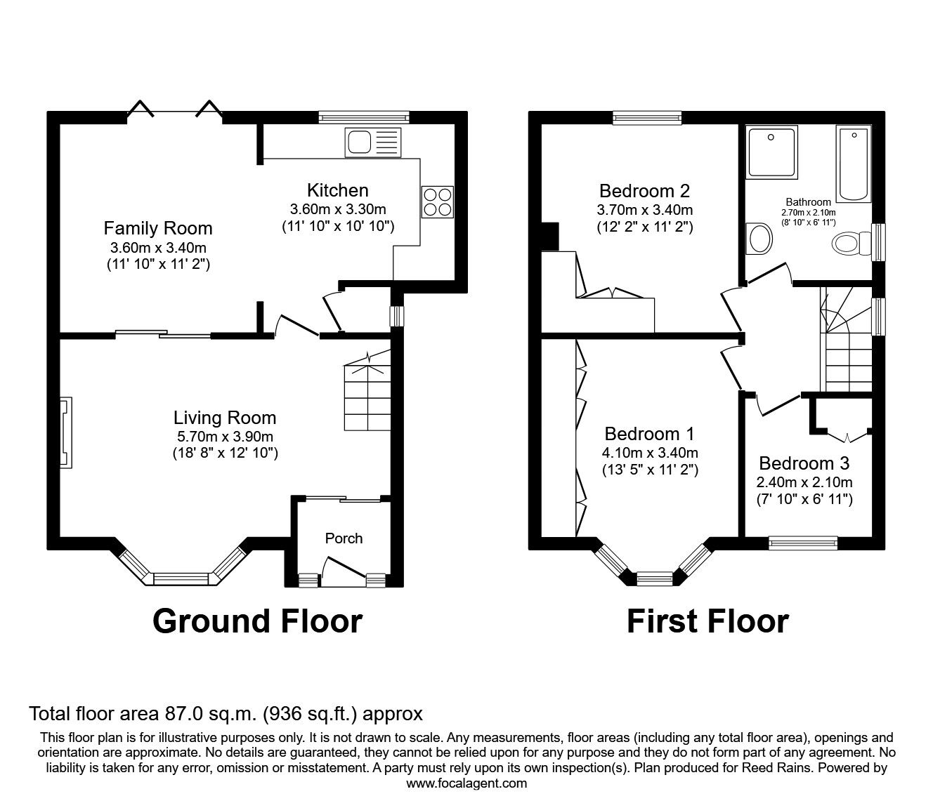 Floorplan of 3 bedroom Semi Detached House to rent, Downs Drive, Timperley, Altrincham, WA14
