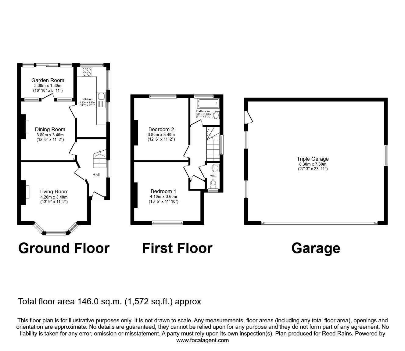 Floorplan of 2 bedroom Semi Detached House for sale, Glebelands Road, Sale, Greater Manchester, M33