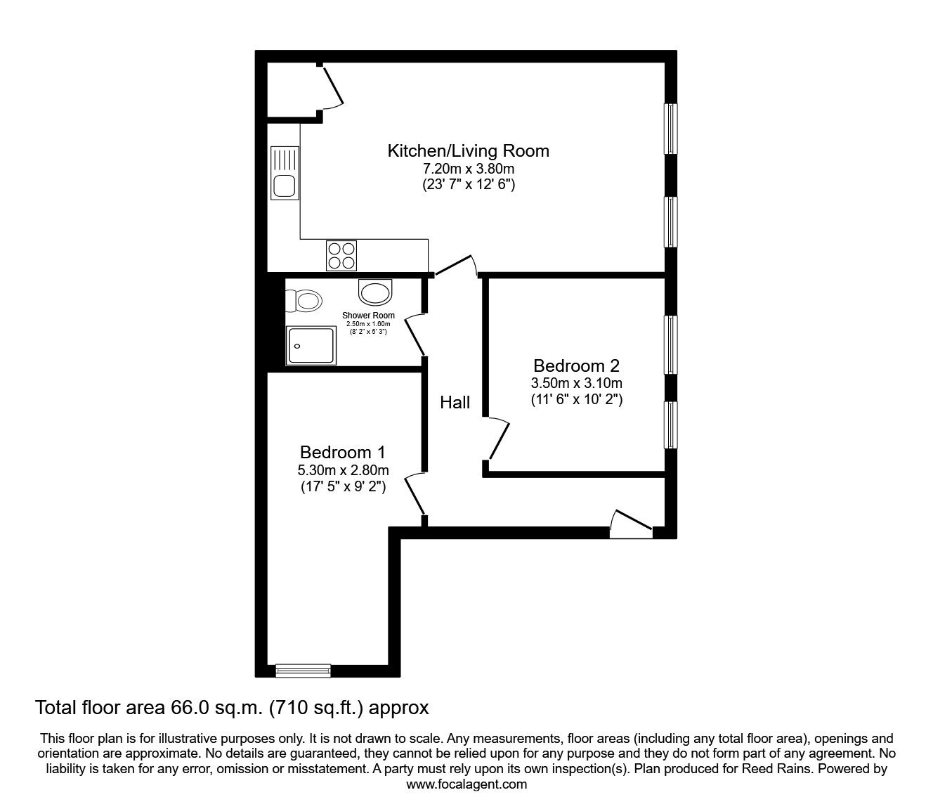 Floorplan of 2 bedroom Flat to rent, Britannia Road, Sale, Greater Manchester, M33