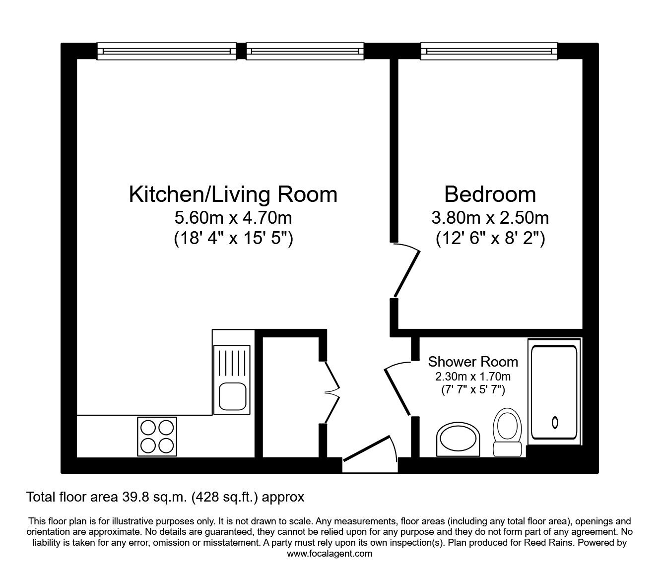 Floorplan of 1 bedroom  Flat to rent, Talbot Road, Old Trafford, Greater Manchester, M16