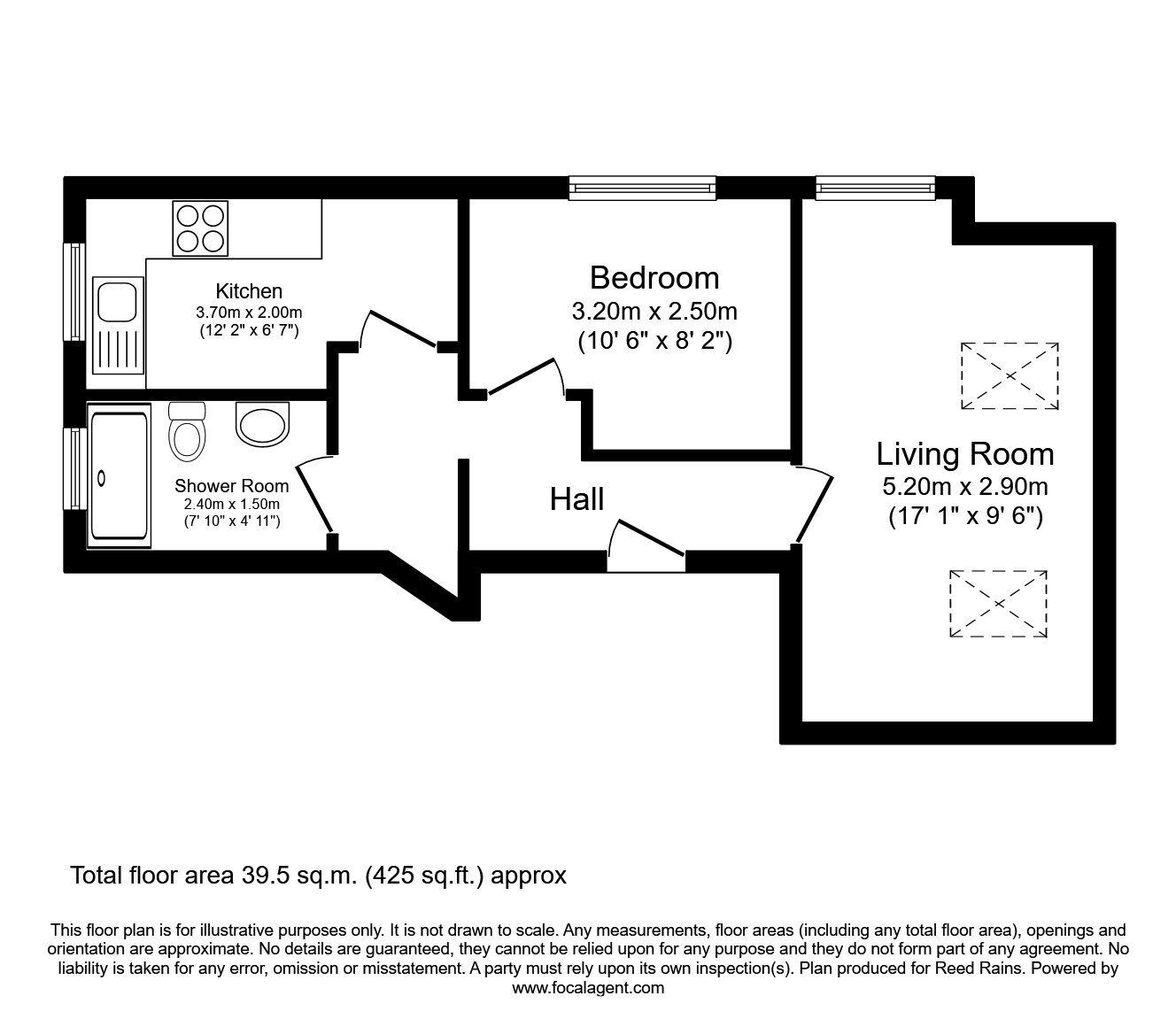 Floorplan of 1 bedroom Flat to rent, Barton Road, Stretford, Greater Manchester, M32