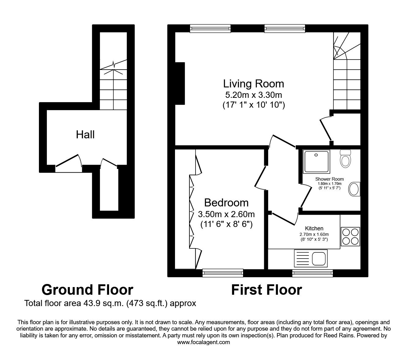 Floorplan of 1 bedroom  Flat for sale, St. James Court, Altrincham, Greater Manchester, WA15