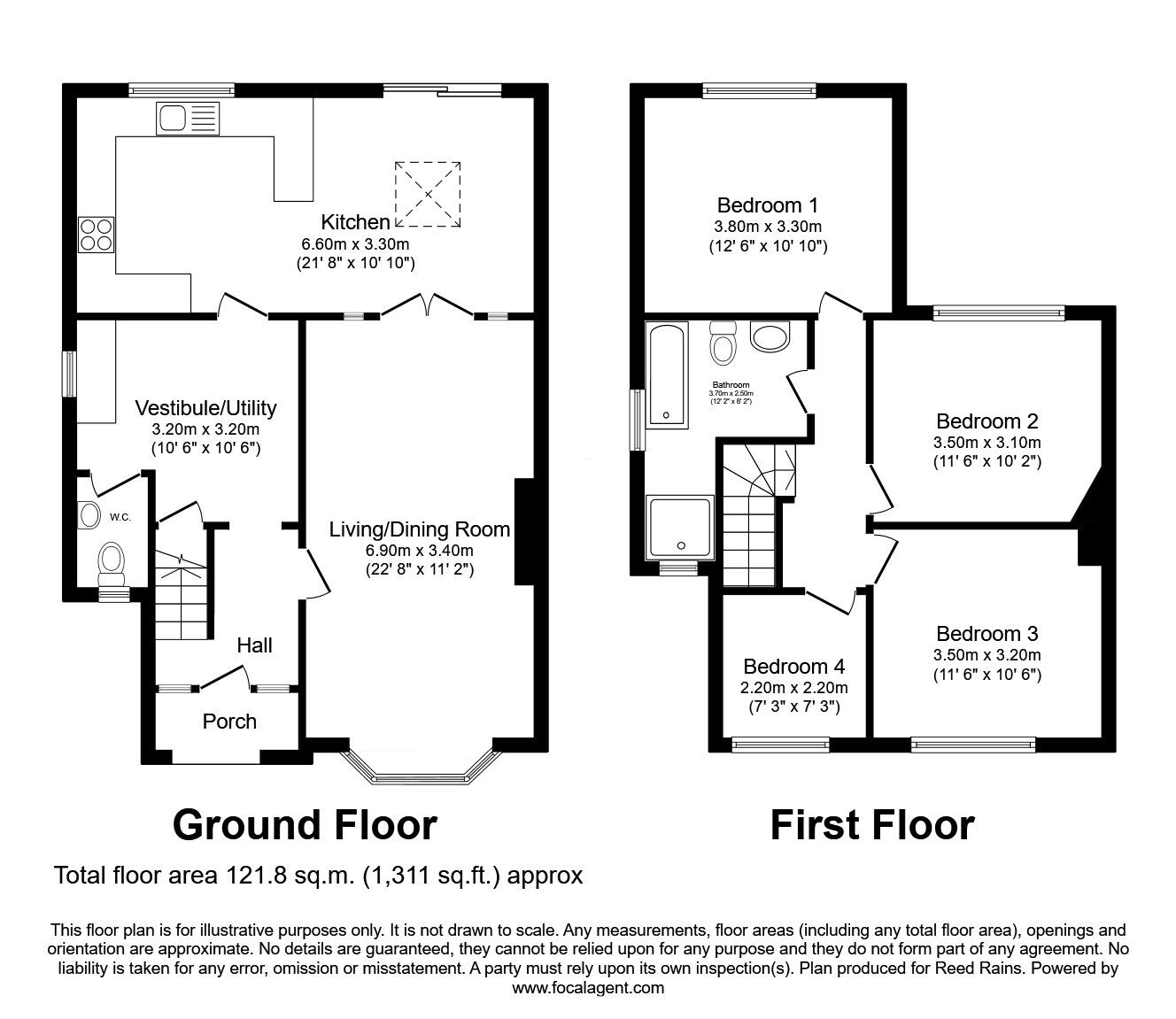 Floorplan of 4 bedroom Semi Detached House for sale, Glebelands Road, Sale, Greater Manchester, M33