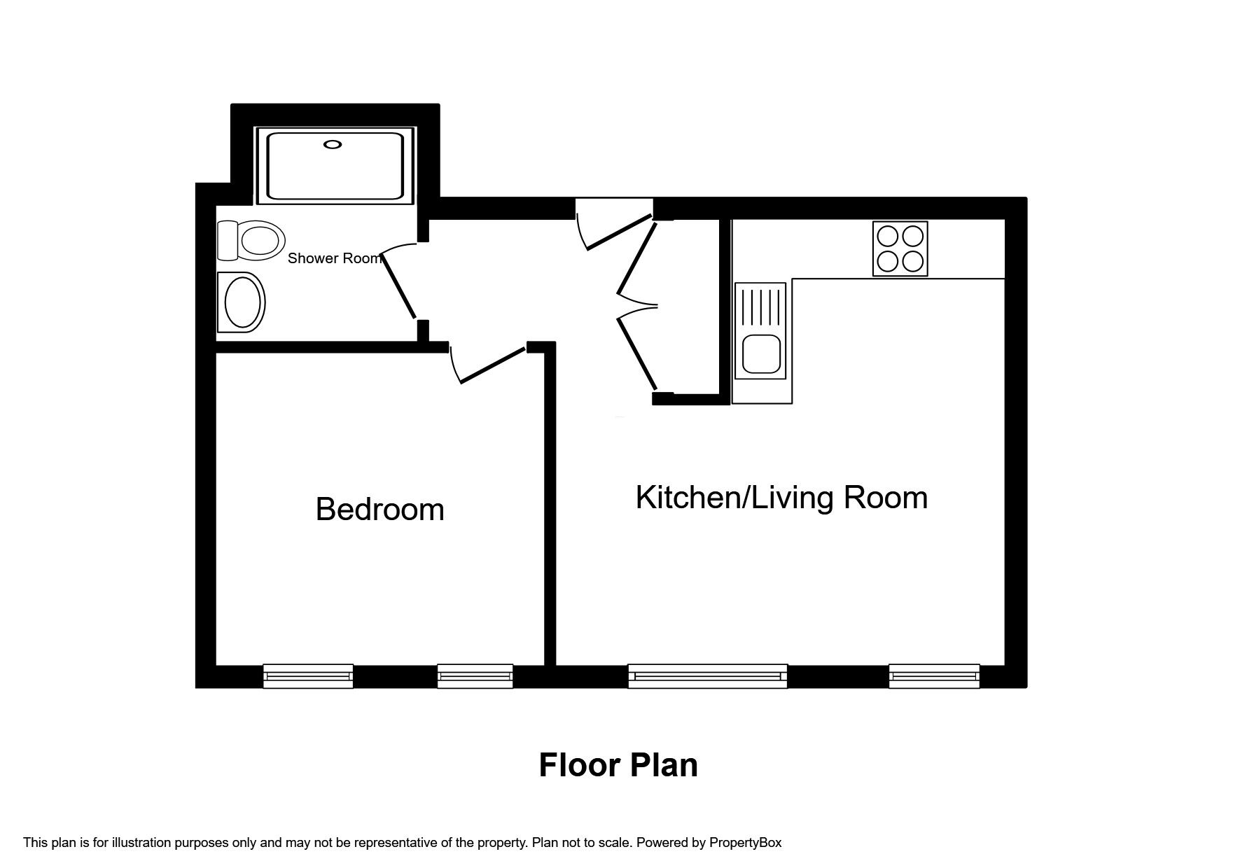 Floorplan of 1 bedroom Flat to rent, Talbot Road, Old Trafford, Greater Manchester, M16
