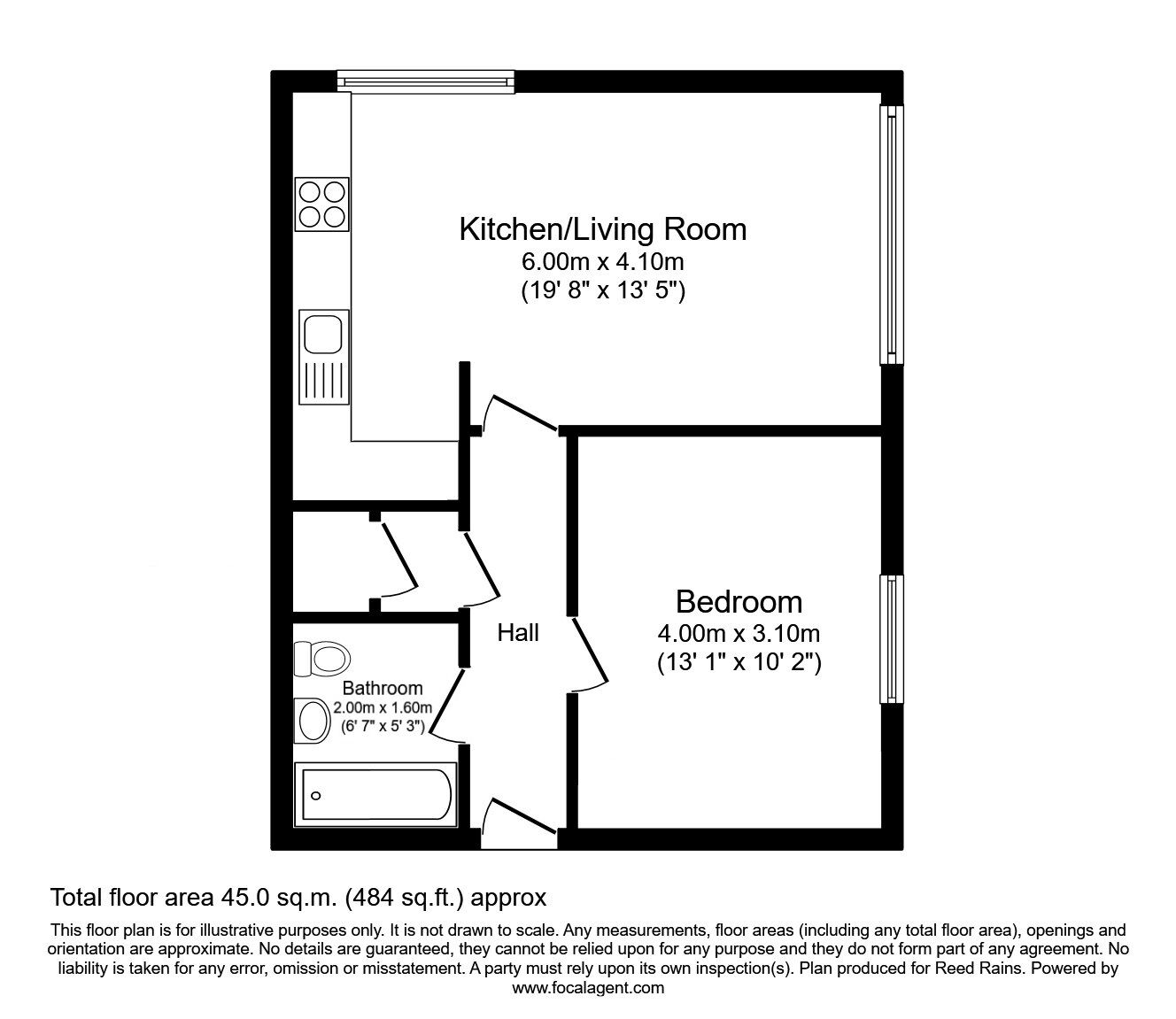 Floorplan of 1 bedroom  Flat to rent, Manor Avenue, Sale, Greater Manchester, M33