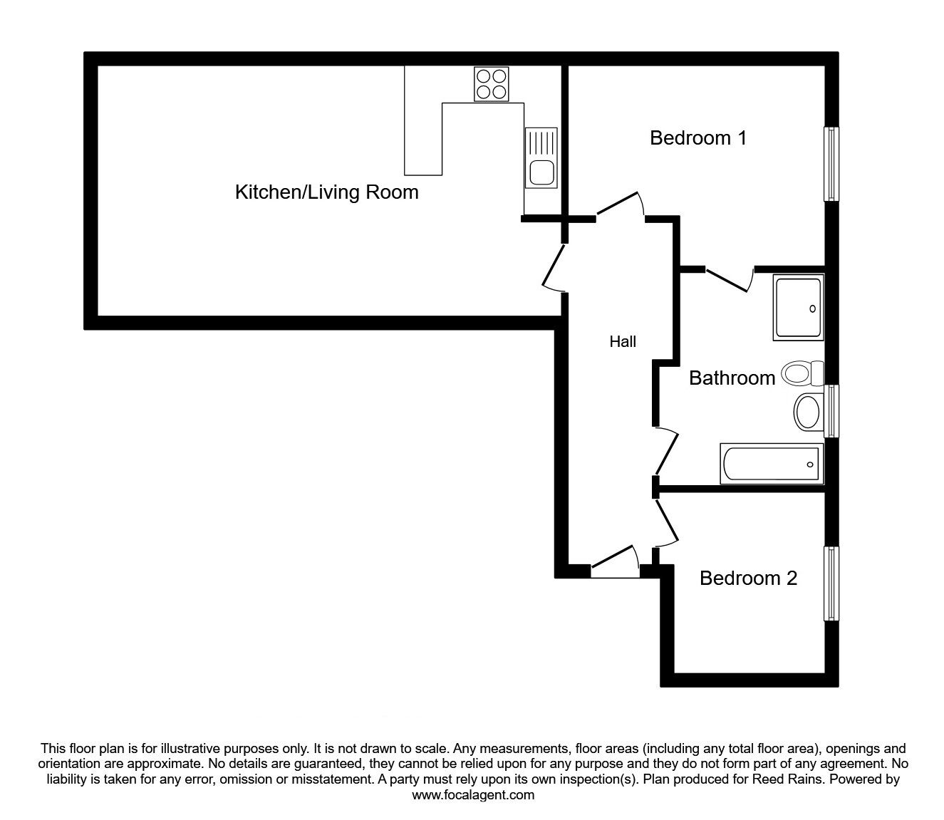 Floorplan of 2 bedroom Flat to rent, Lawnhurst Avenue, Manchester, Greater Manchester, M23