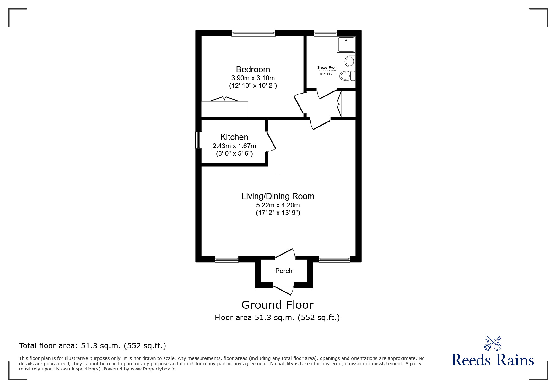Floorplan of 1 bedroom  Flat for sale, Broad Road, Sale, Greater Manchester, M33