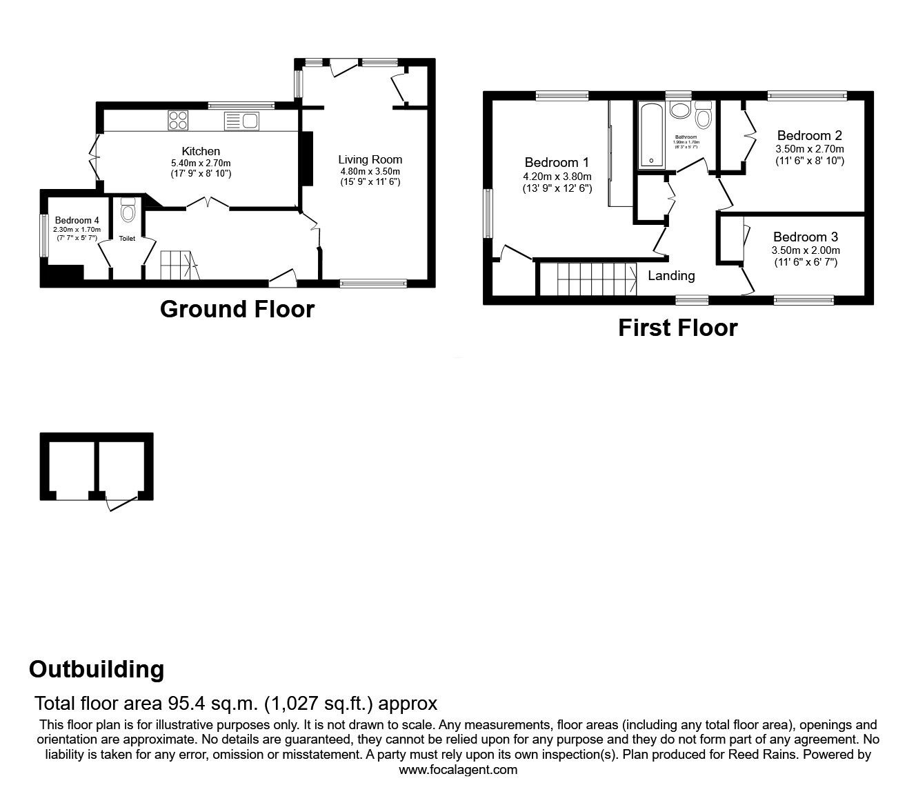 Floorplan of 4 bedroom Mid Terrace House for sale, Swalecliff Avenue, Manchester, Greater Manchester, M23