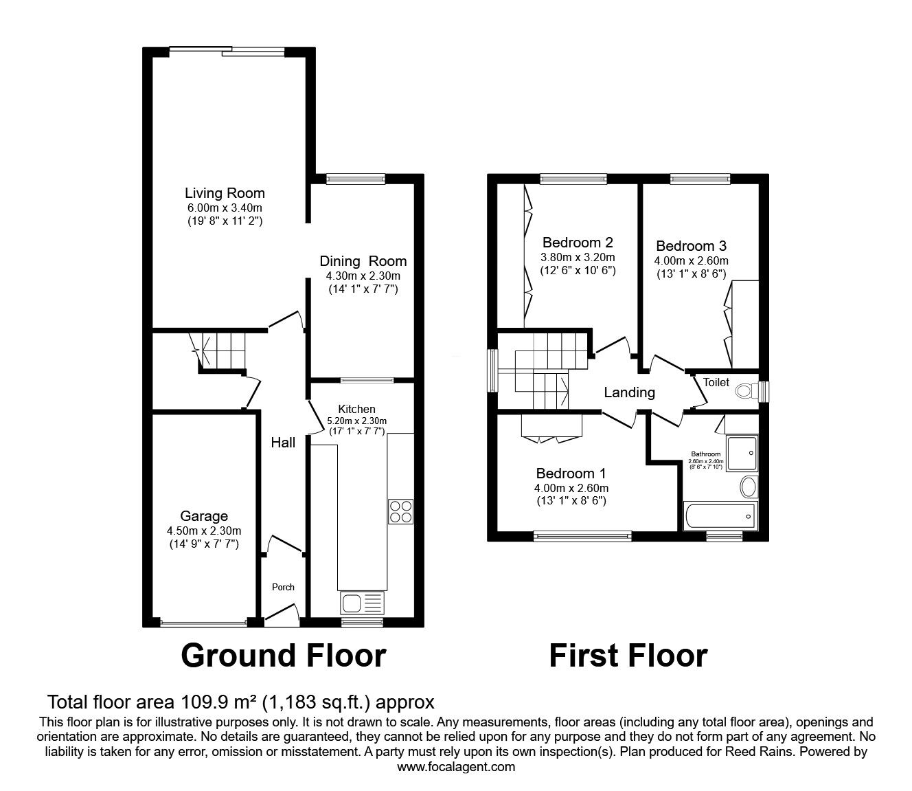 Floorplan of 3 bedroom Detached House for sale, Woodhouse Lane, Sale, Greater Manchester, M33