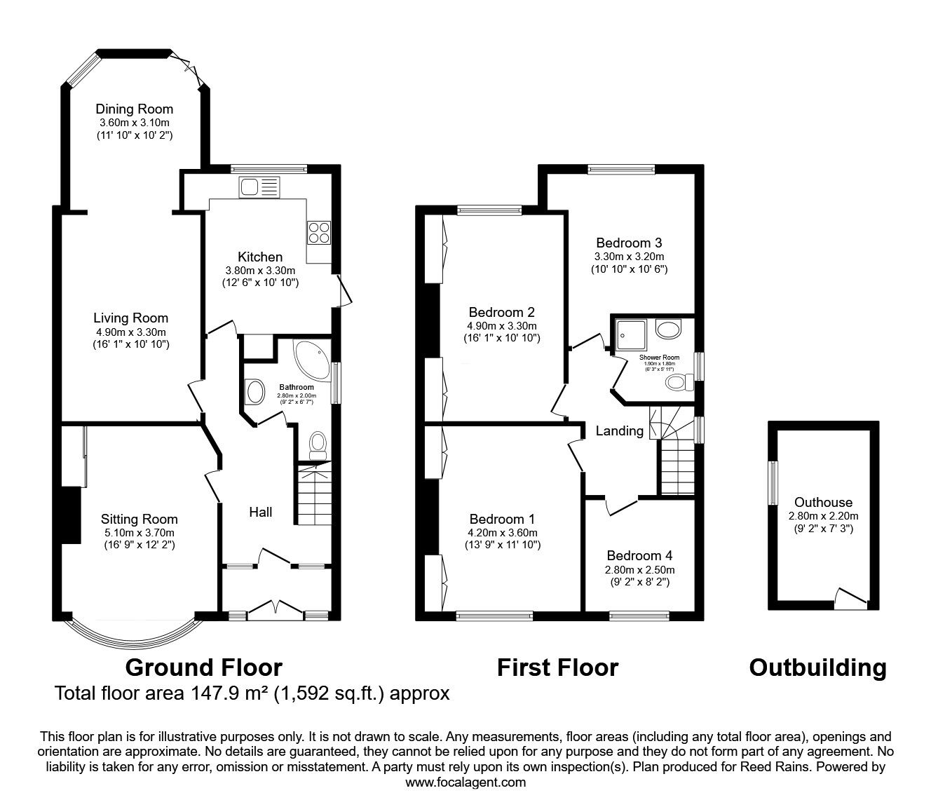 Floorplan of 4 bedroom Semi Detached House for sale, Barlow Road, Stretford, Greater Manchester, M32