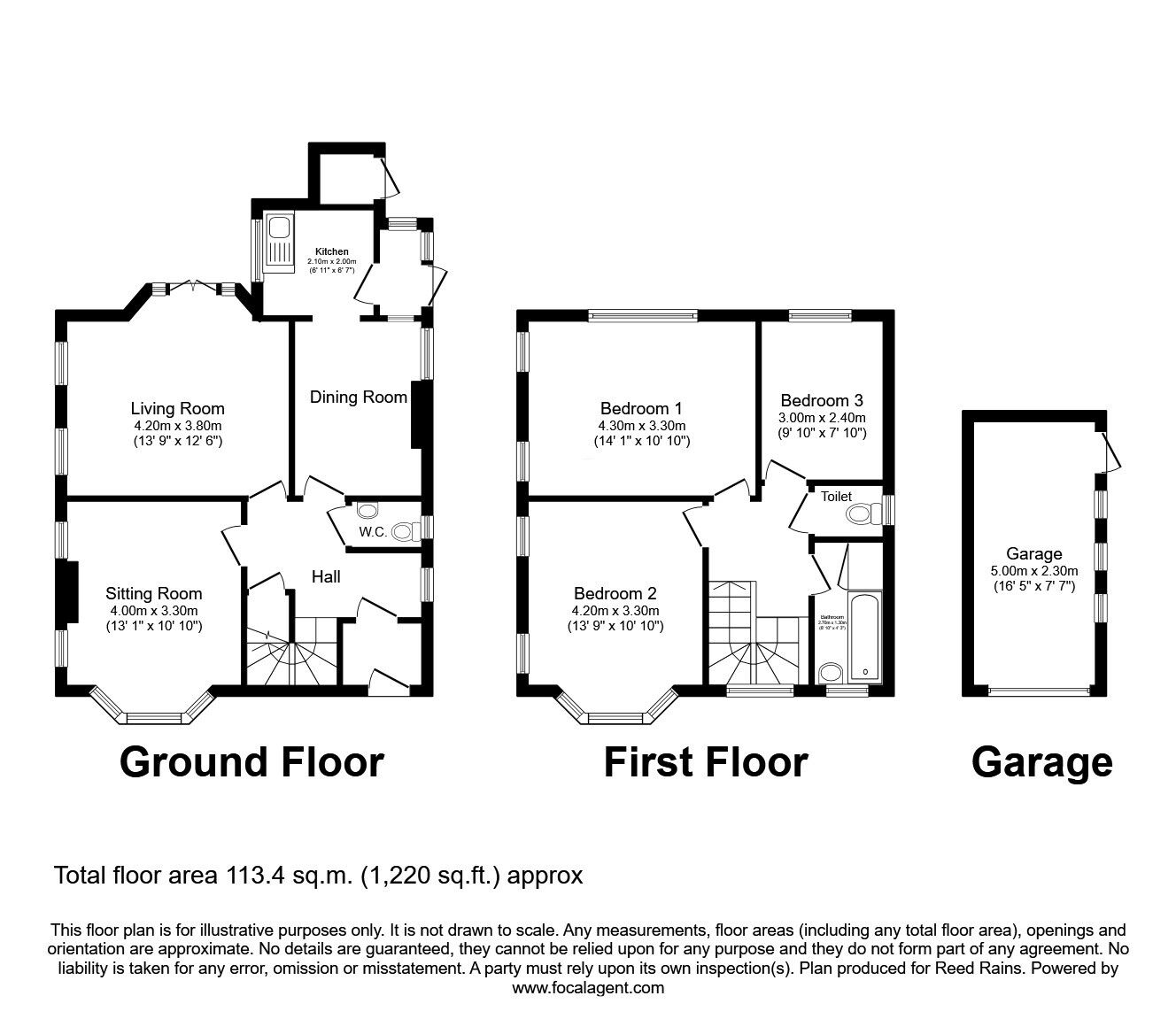 Floorplan of 3 bedroom Detached House for sale, Walton Road, Sale, Greater Manchester, M33