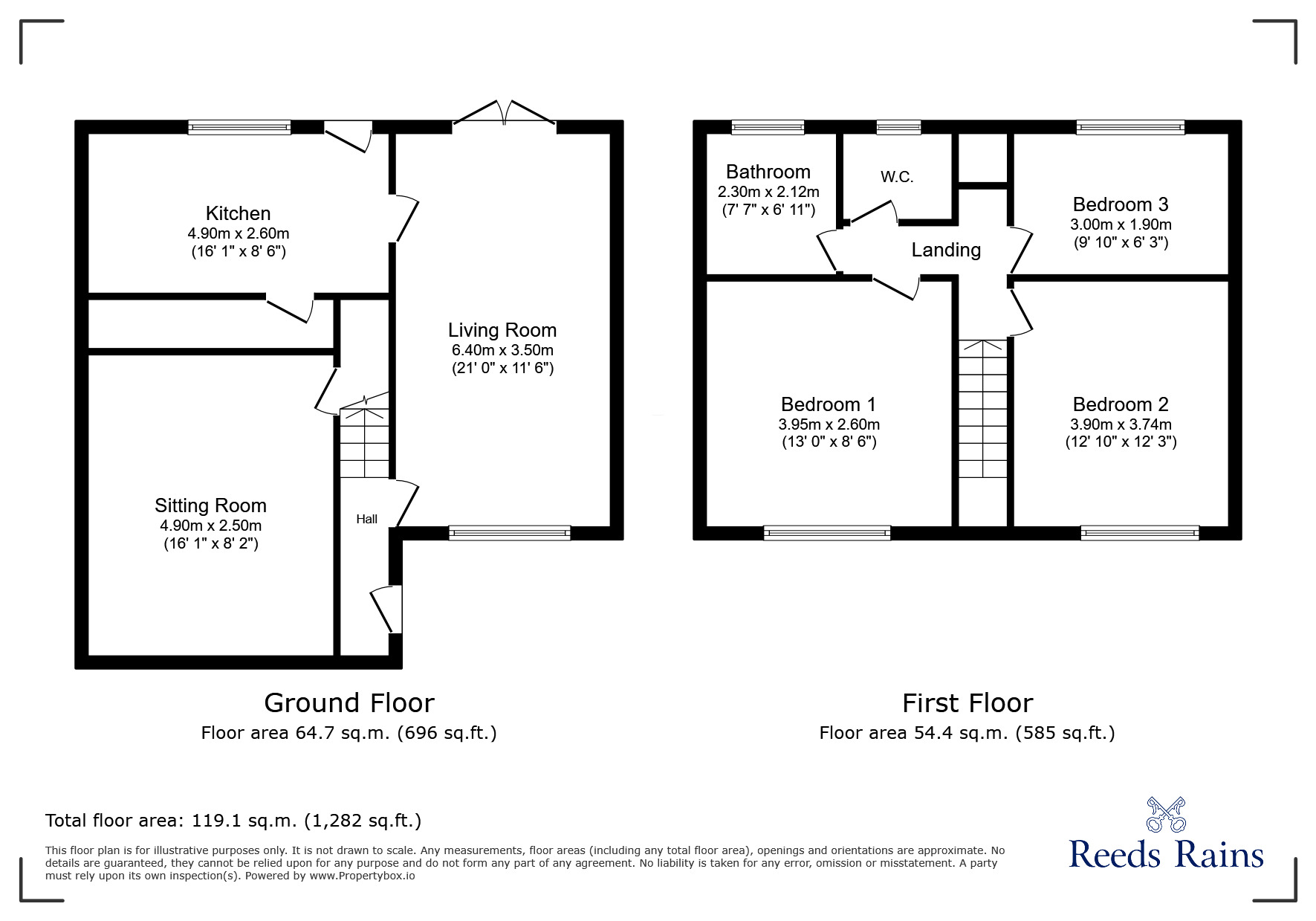 Floorplan of 3 bedroom Mid Terrace House for sale, Kingsway Park, Urmston, Greater Manchester, M41