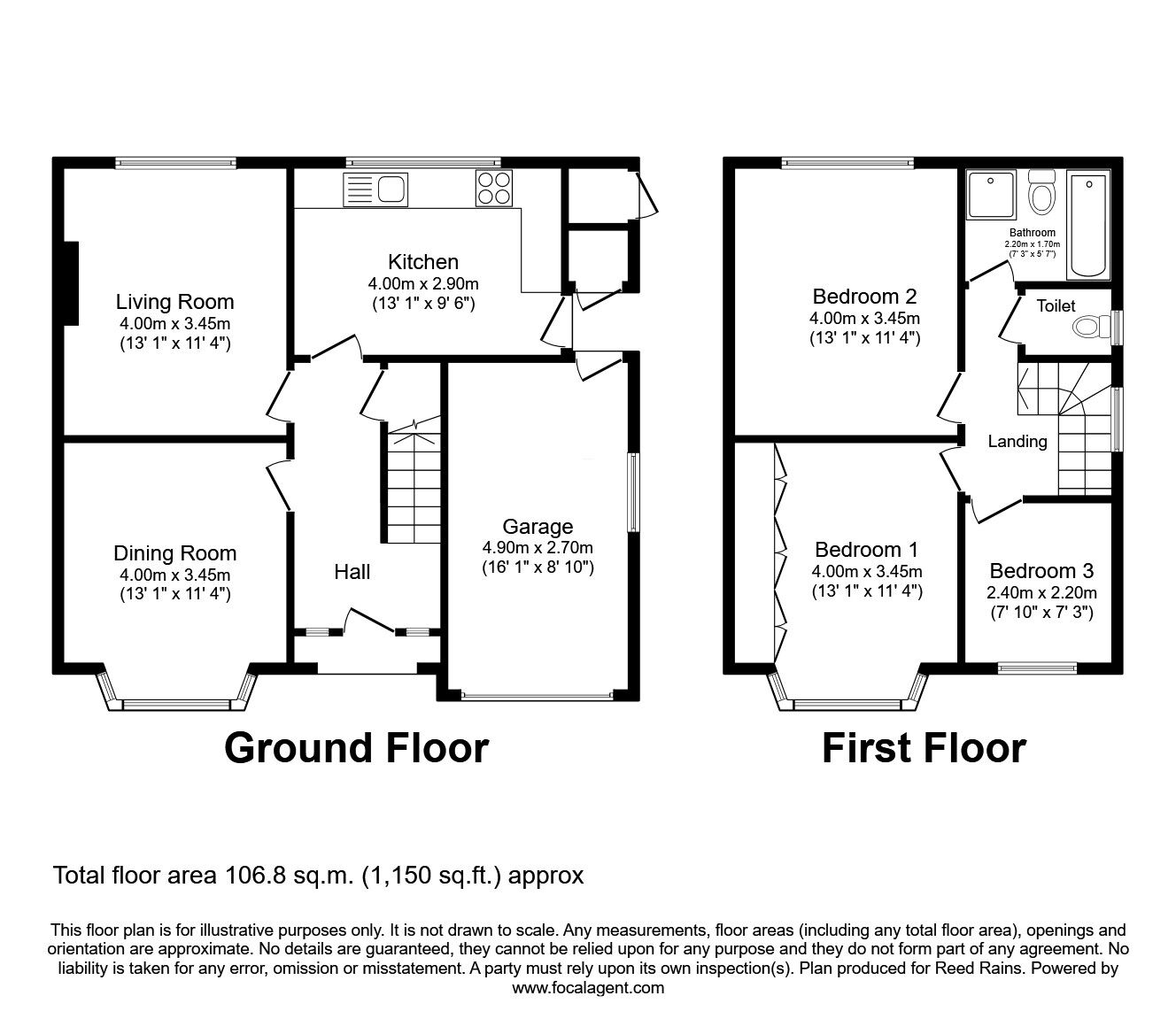 Floorplan of 3 bedroom Detached House for sale, Woodbourne Road, Sale, Greater Manchester, M33