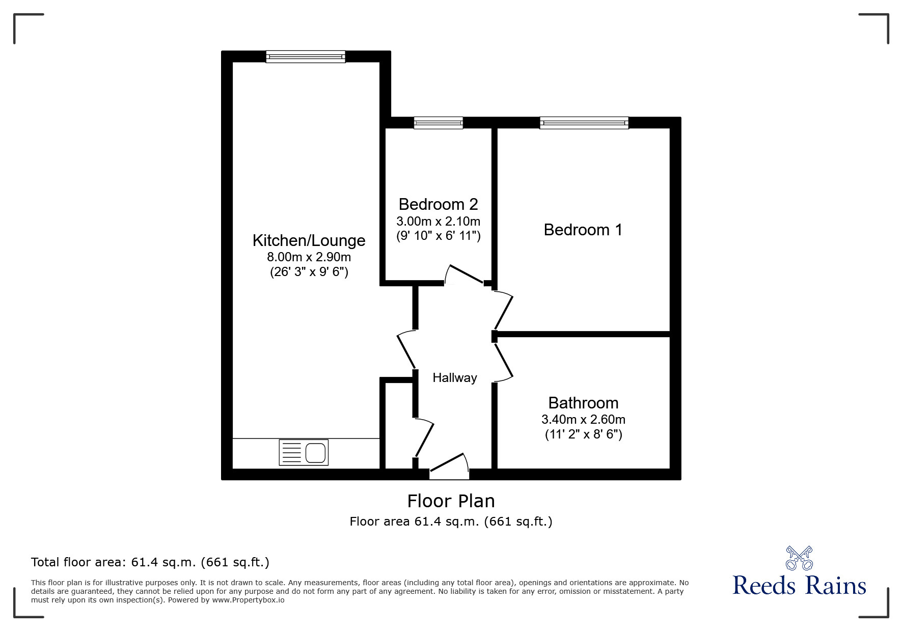 Floorplan of 2 bedroom  Flat for sale, Lawnhurst Avenue, Manchester, Greater Manchester, M23