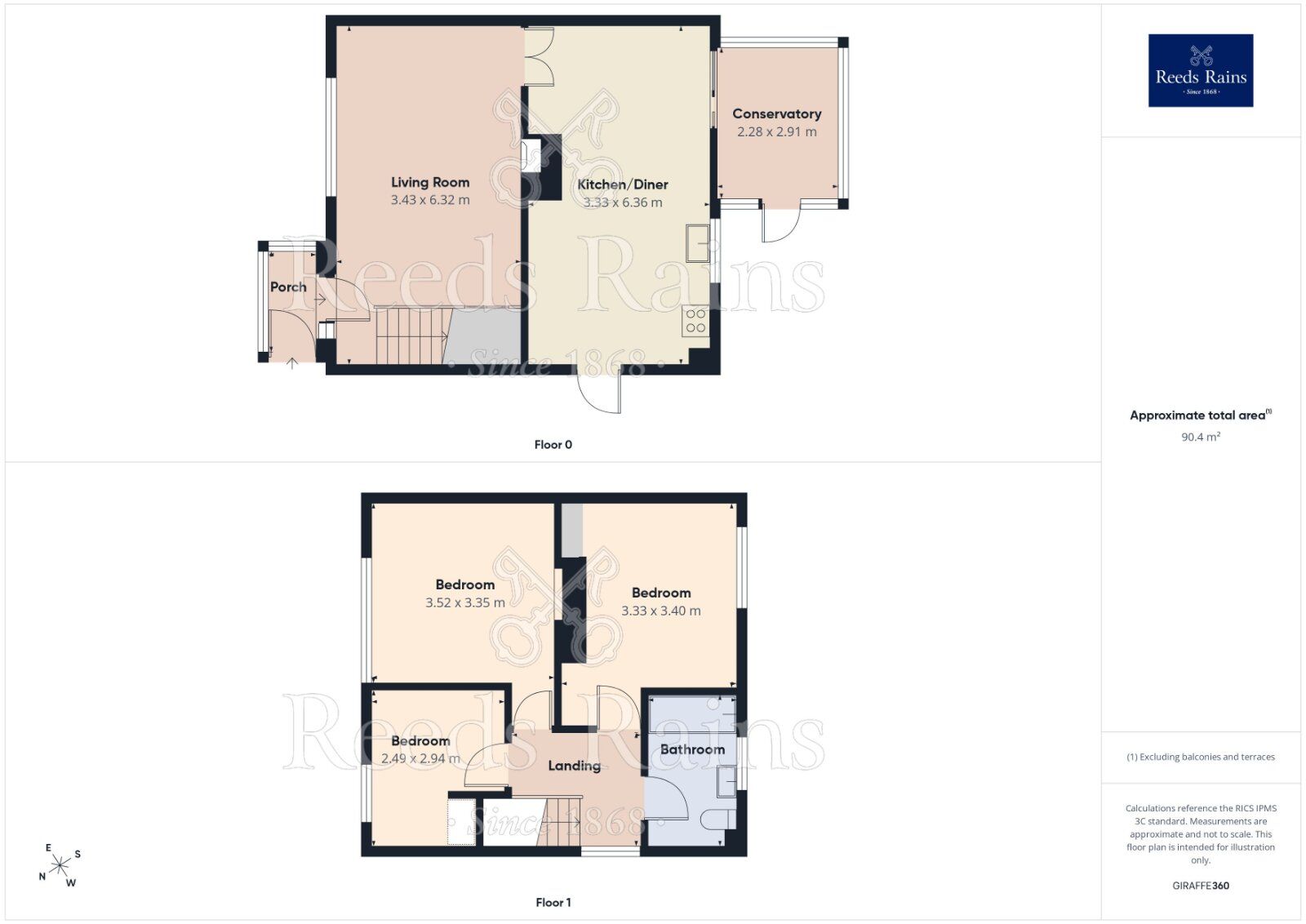 Floorplan of 3 bedroom Semi Detached House for sale, Firbank Road, Manchester, Greater Manchester, M23