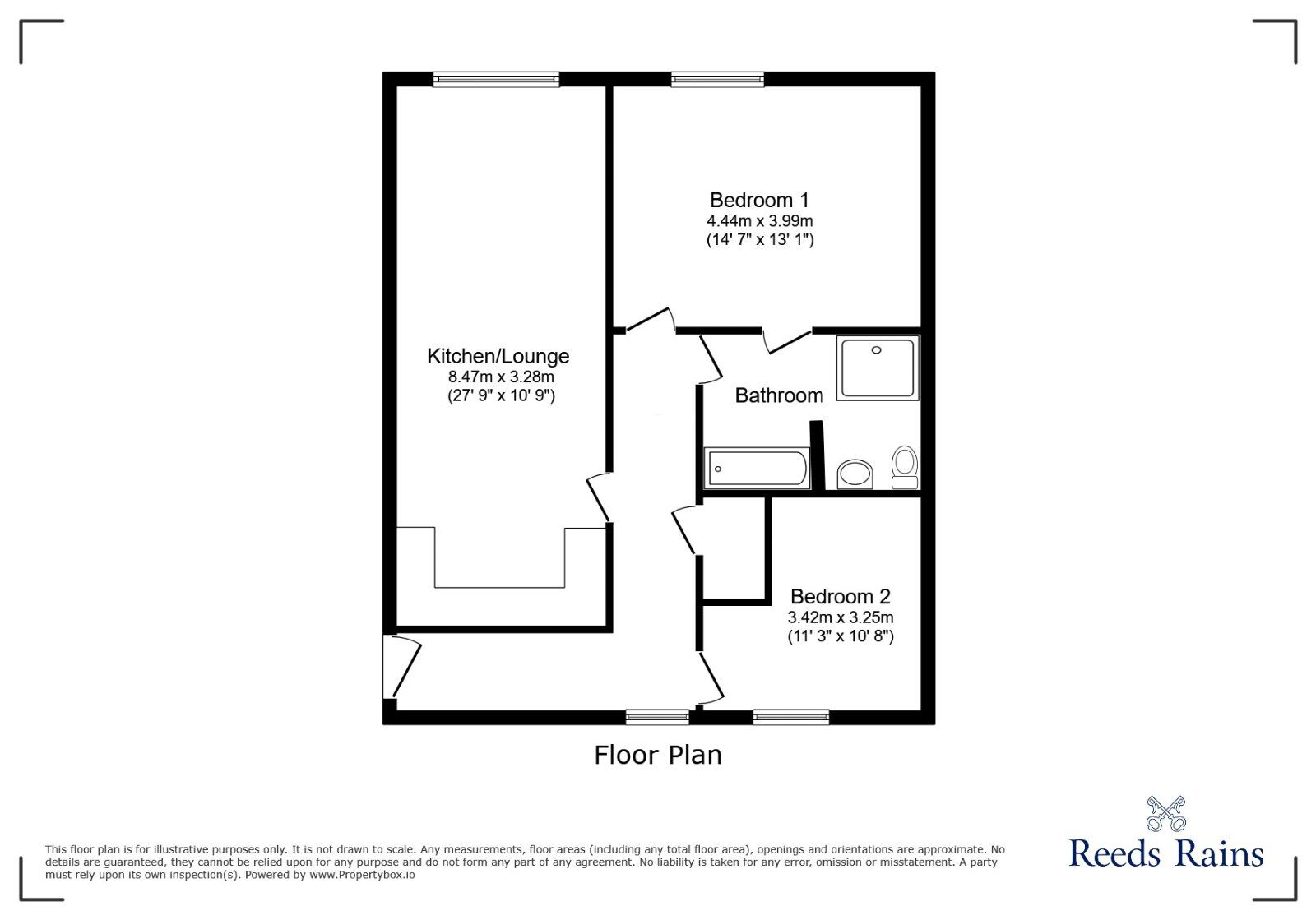 Floorplan of 2 bedroom  Flat for sale, Lawnhurst Avenue, Manchester, Greater Manchester, M23