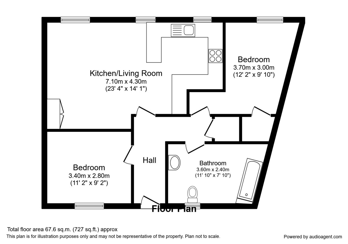 Floorplan of 2 bedroom  Flat for sale, Chester Road, Manchester, Greater Manchester, M16