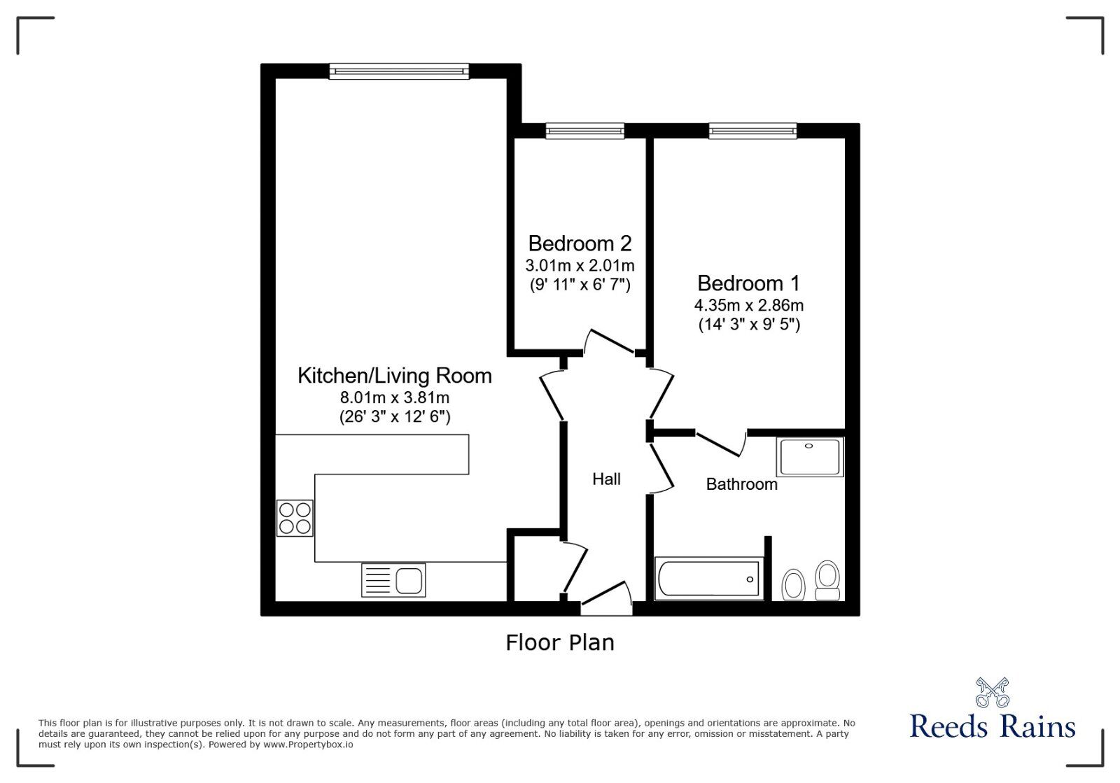 Floorplan of 2 bedroom  Flat for sale, Lawnhurst Avenue, Manchester, Greater Manchester, M23
