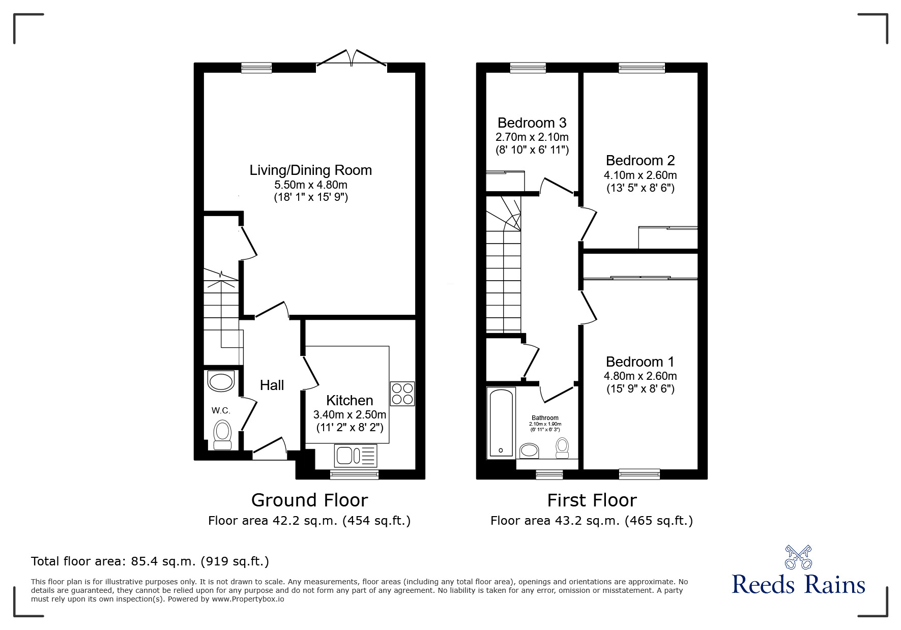 Floorplan of 3 bedroom Semi Detached House for sale, Daffodil Close, Partington, Greater Manchester, M31