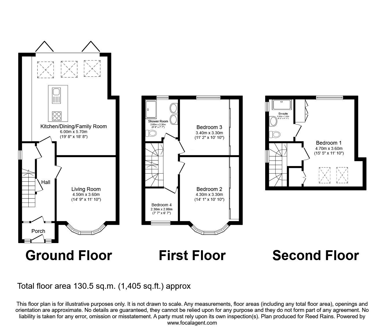 Floorplan of 4 bedroom Semi Detached House for sale, Okehampton Crescent, Sale, Greater Manchester, M33