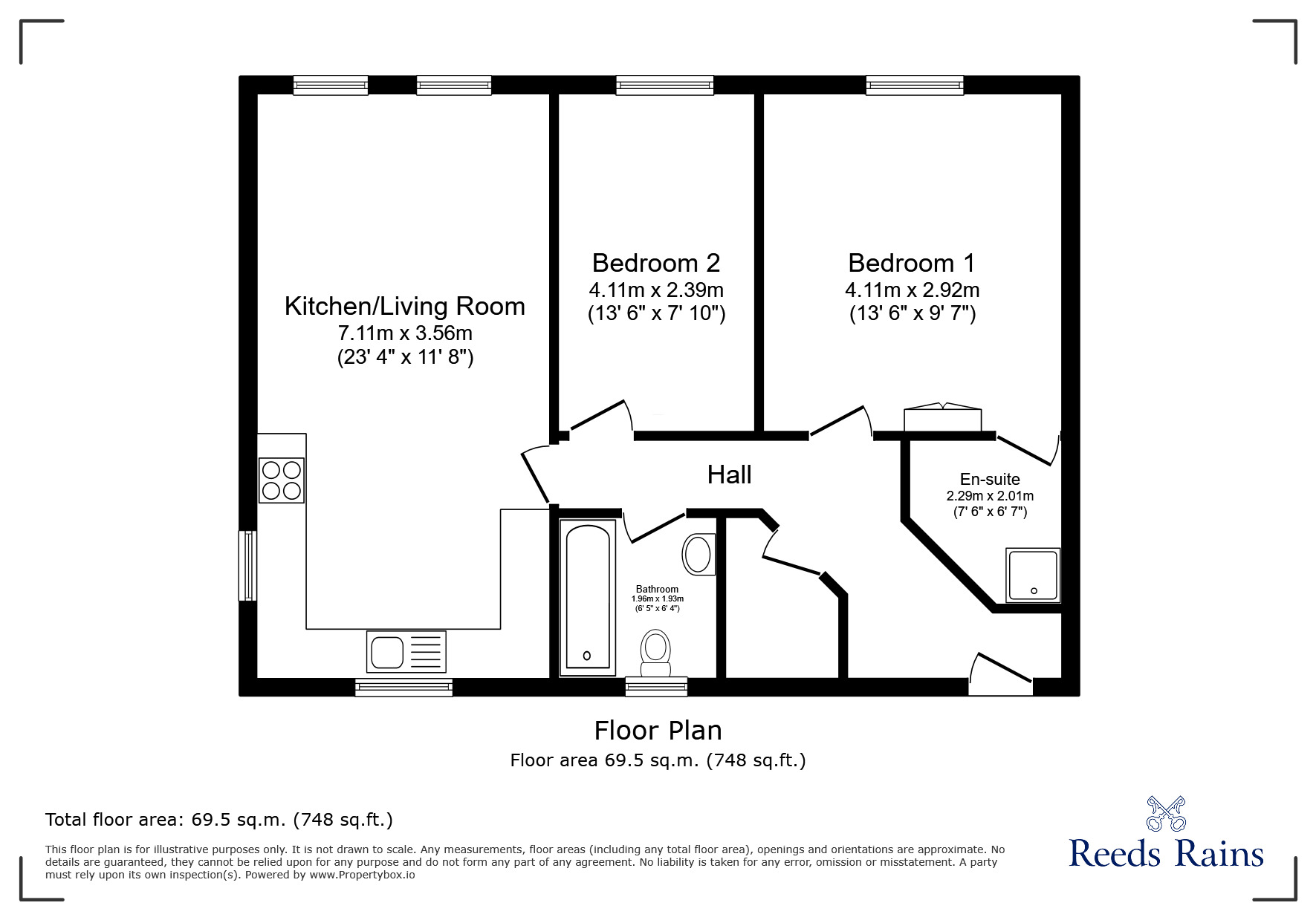 Floorplan of 2 bedroom  Flat to rent, Draybank Road, Broadheath, Greater Manchester, WA14