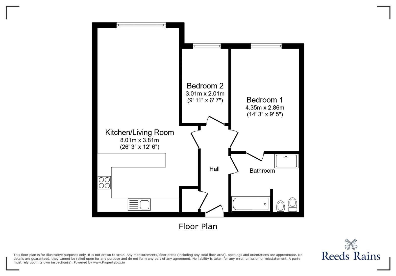 Floorplan of 2 bedroom  Flat for sale, Lawnhurst Avenue, Manchester, Greater Manchester, M23