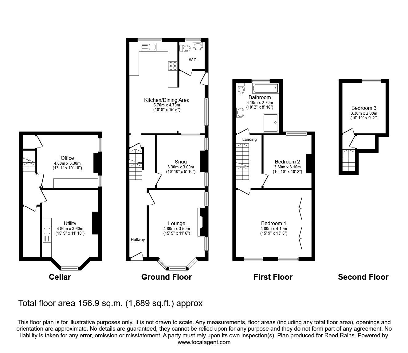 Floorplan of 3 bedroom Semi Detached House for sale, Hope Road, Sale, Greater Manchester, M33