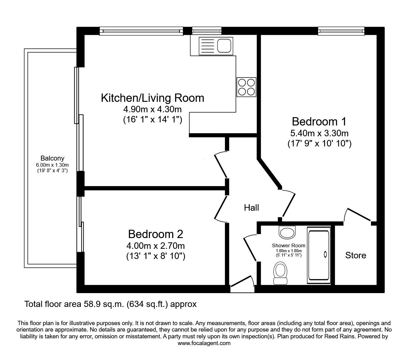 Floorplan of 2 bedroom  Flat for sale, Britannia Road, Sale, Greater Manchester, M33