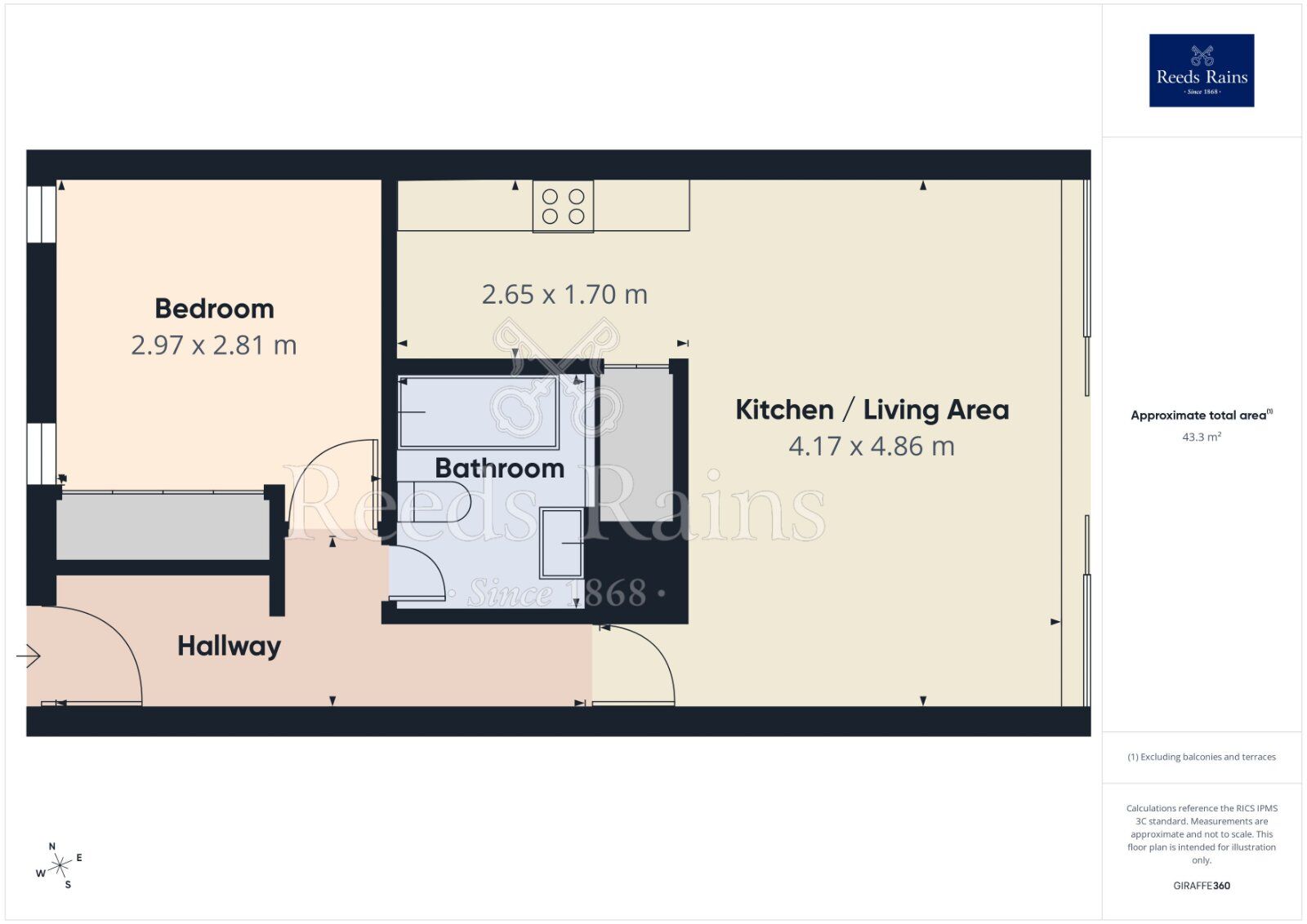 Floorplan of 1 bedroom Flat for sale, Woodfield Road, Altrincham, Greater Manchester, WA14