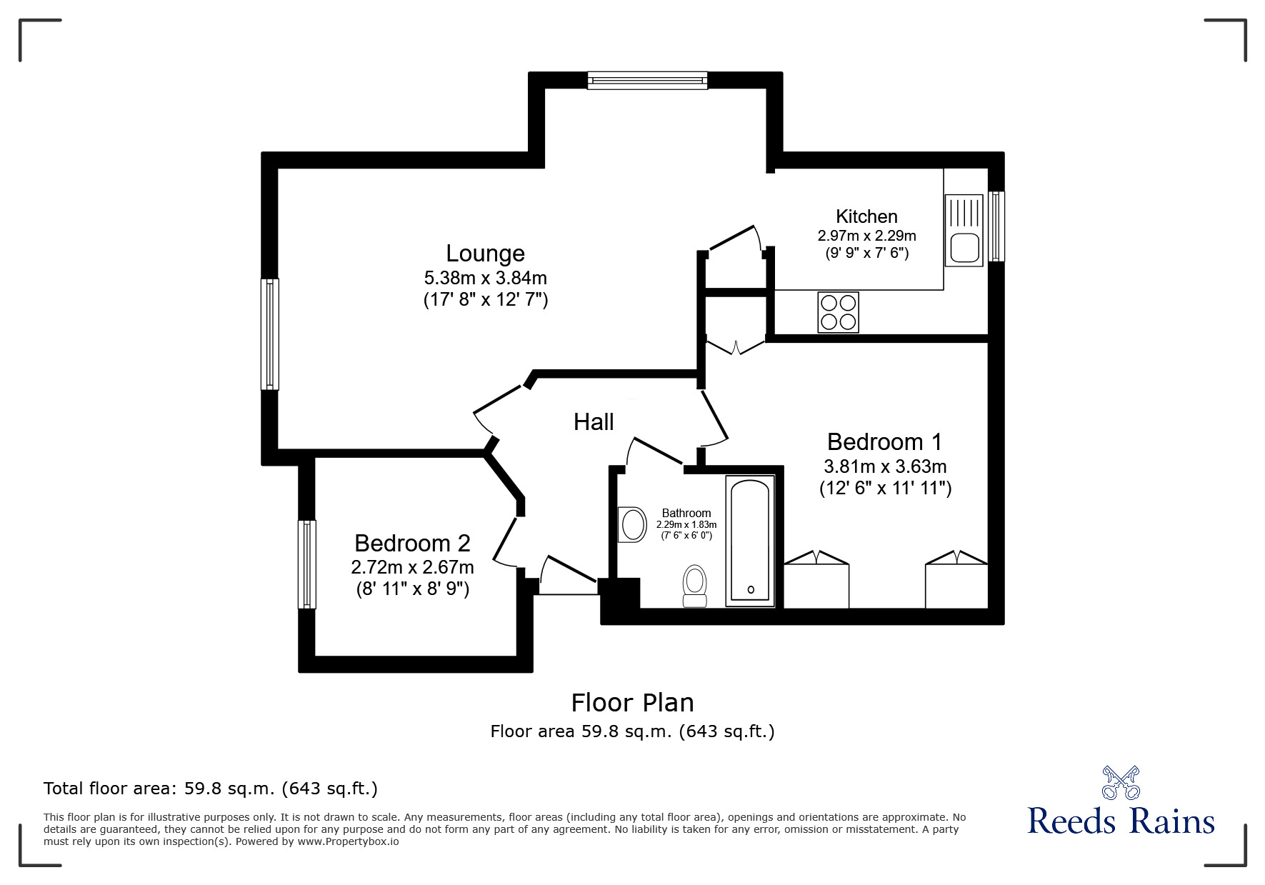 Floorplan of 2 bedroom Flat for sale, Maryport Drive, Timperley, Greater Manchester, WA15