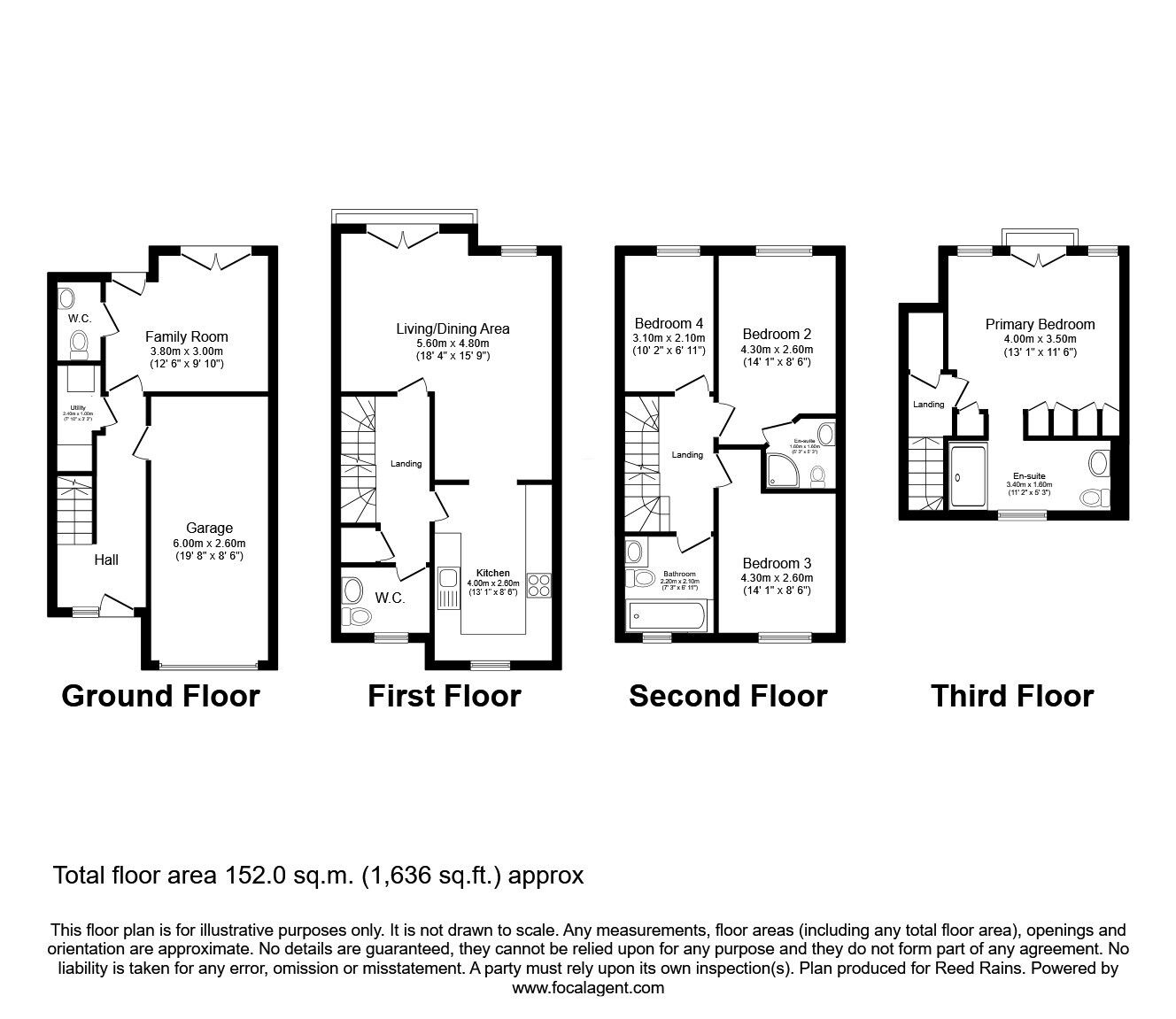 Floorplan of 4 bedroom Mid Terrace House for sale, Danefield Road, Sale, Greater Manchester, M33