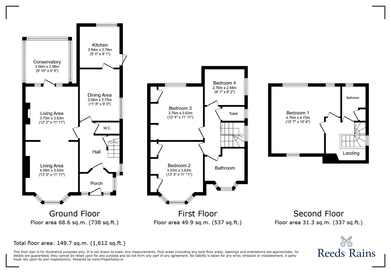 Floorplan of 4 bedroom Semi Detached House for sale, Park Road, Stretford, Greater Manchester, M32