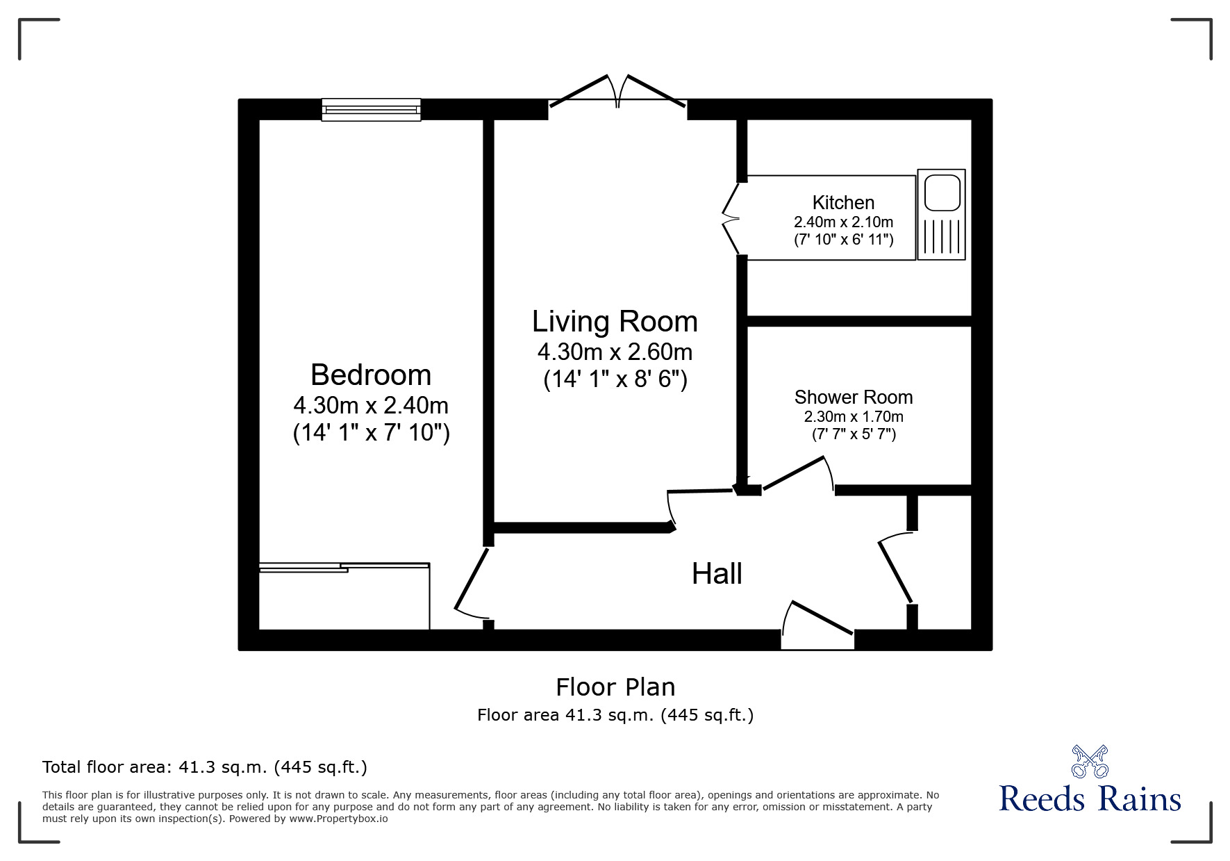 Floorplan of 1 bedroom  Flat for sale, Whitehall Road, Sale, Greater Manchester, M33