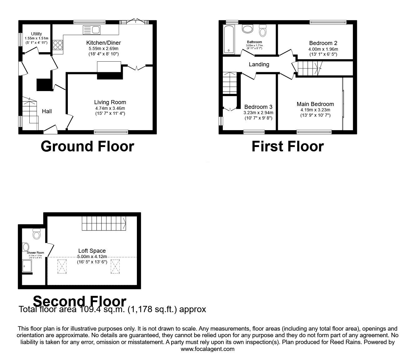 Floorplan of 3 bedroom End Terrace House for sale, Blackcarr Road, Manchester, M23
