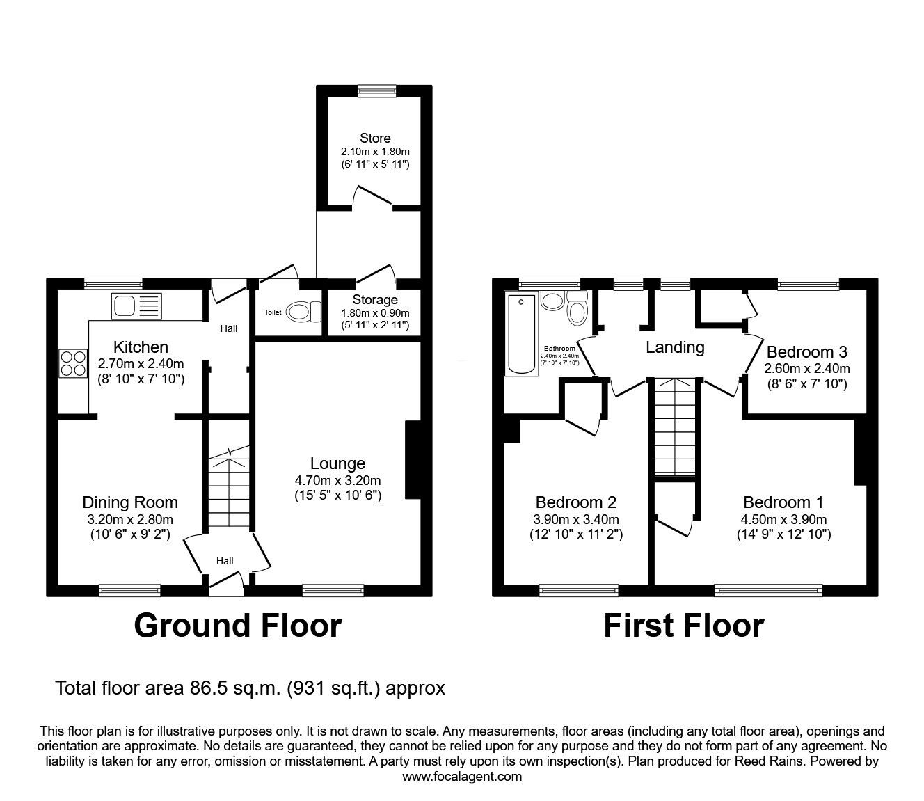 Floorplan of 3 bedroom Mid Terrace House for sale, Frodsham Road, Sale, Greater Manchester, M33