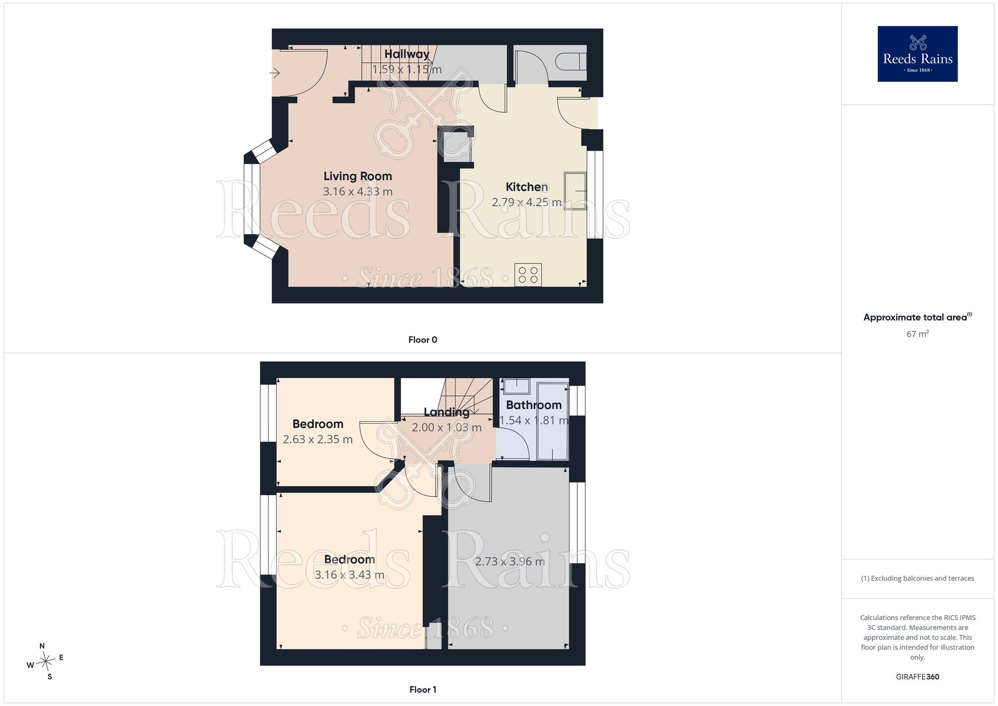 Floorplan of 3 bedroom Semi Detached House for sale, Kerne Grove, Manchester, M23