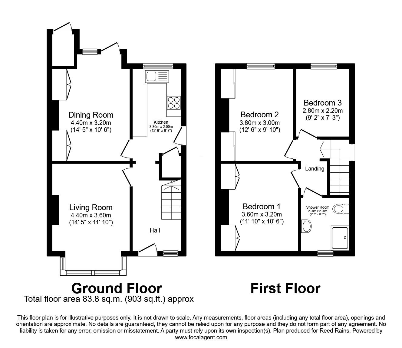 Floorplan of 3 bedroom Semi Detached House for sale, Urban Road, Sale, Greater Manchester, M33