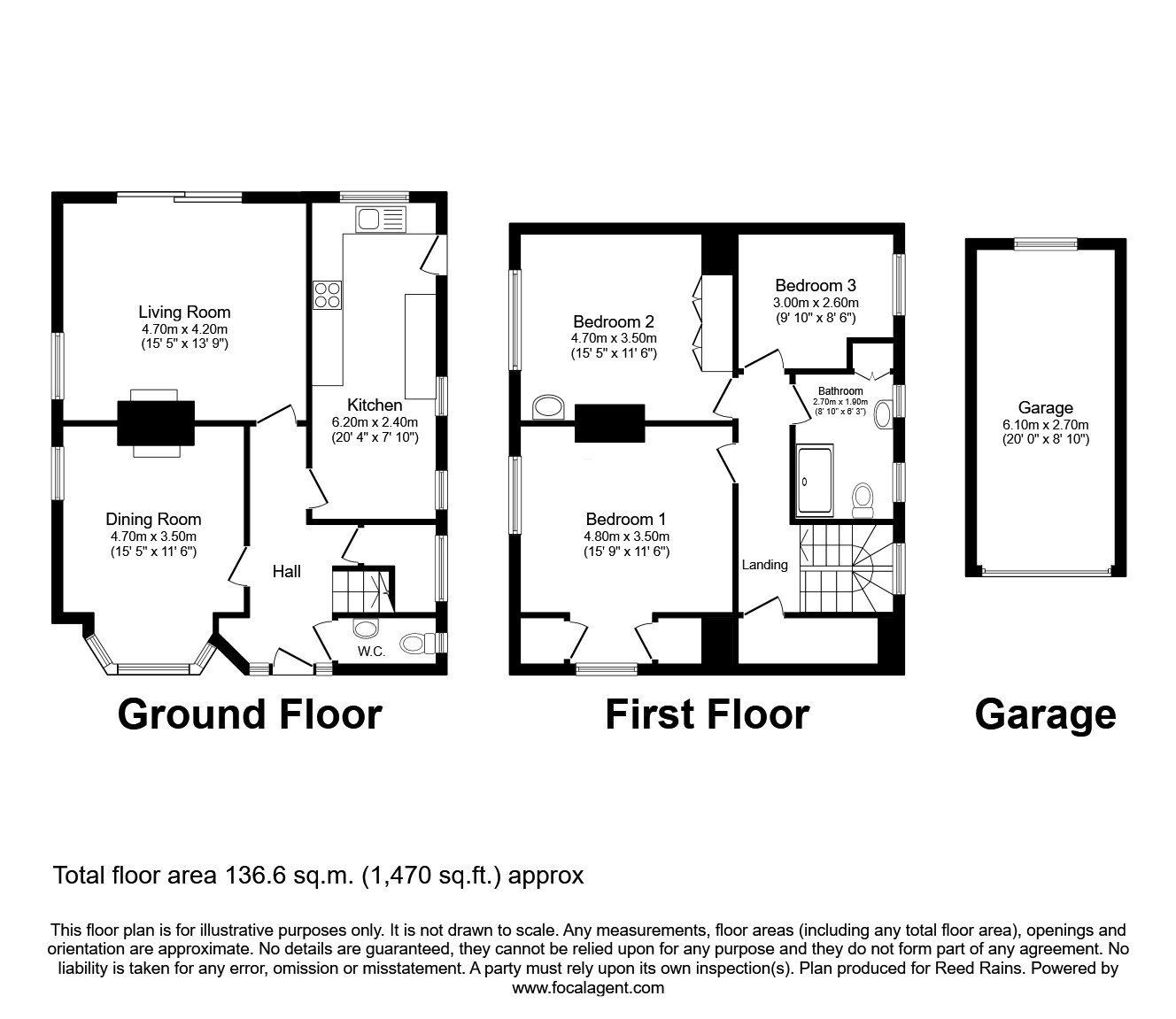 Floorplan of 3 bedroom Detached House for sale, Cumberland Road, Sale, Greater Manchester, M33