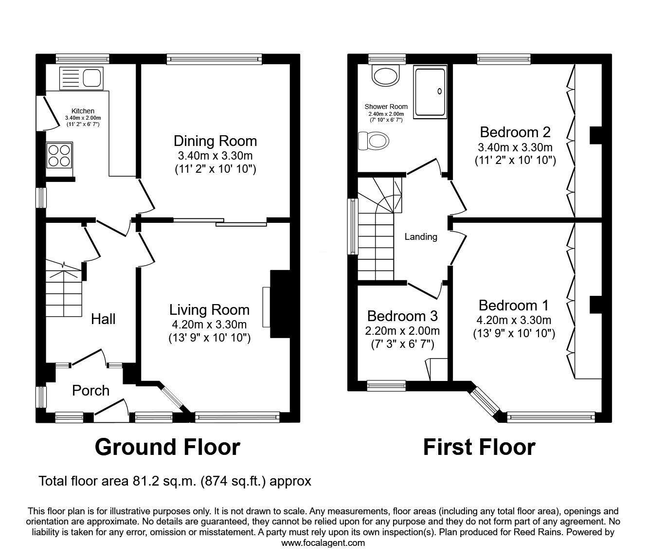 Floorplan of 3 bedroom Semi Detached House for sale, Firs Road, Sale, Greater Manchester, M33