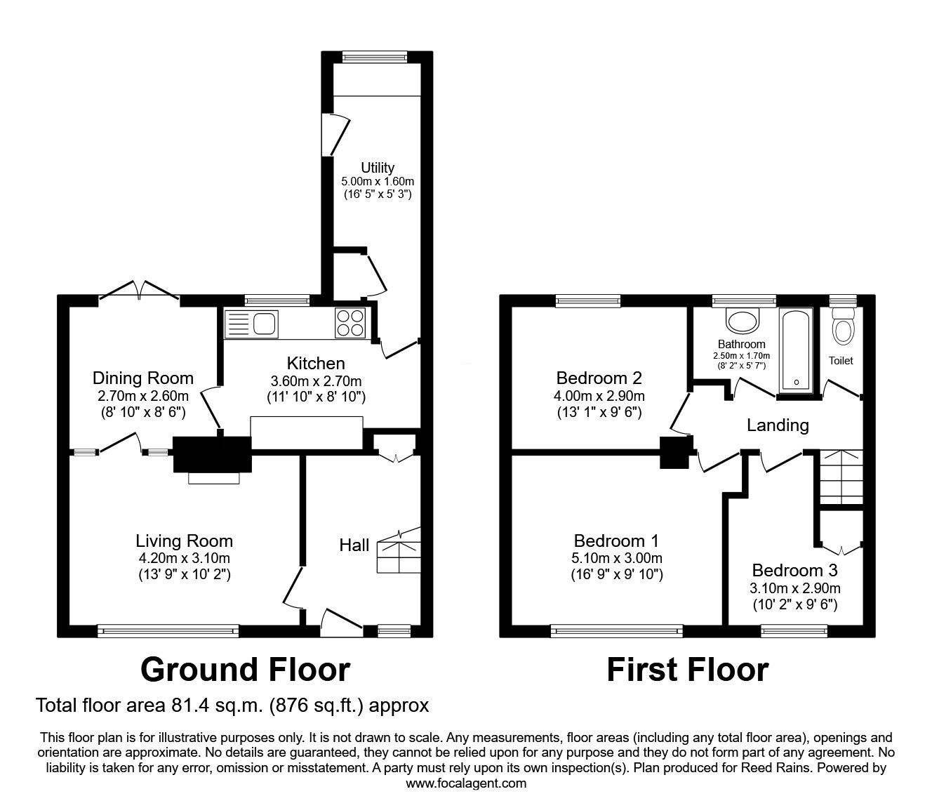 Floorplan of 3 bedroom Mid Terrace House for sale, Foxfield Road, Manchester, Greater Manchester, M23