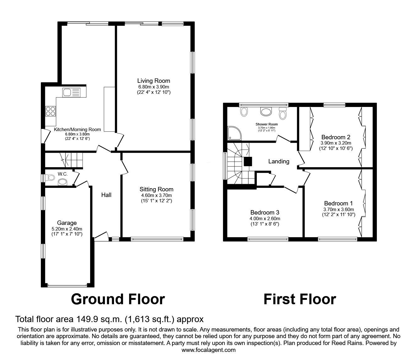 Floorplan of 3 bedroom Detached House for sale, Cherry Tree Road, Manchester, Greater Manchester, M23