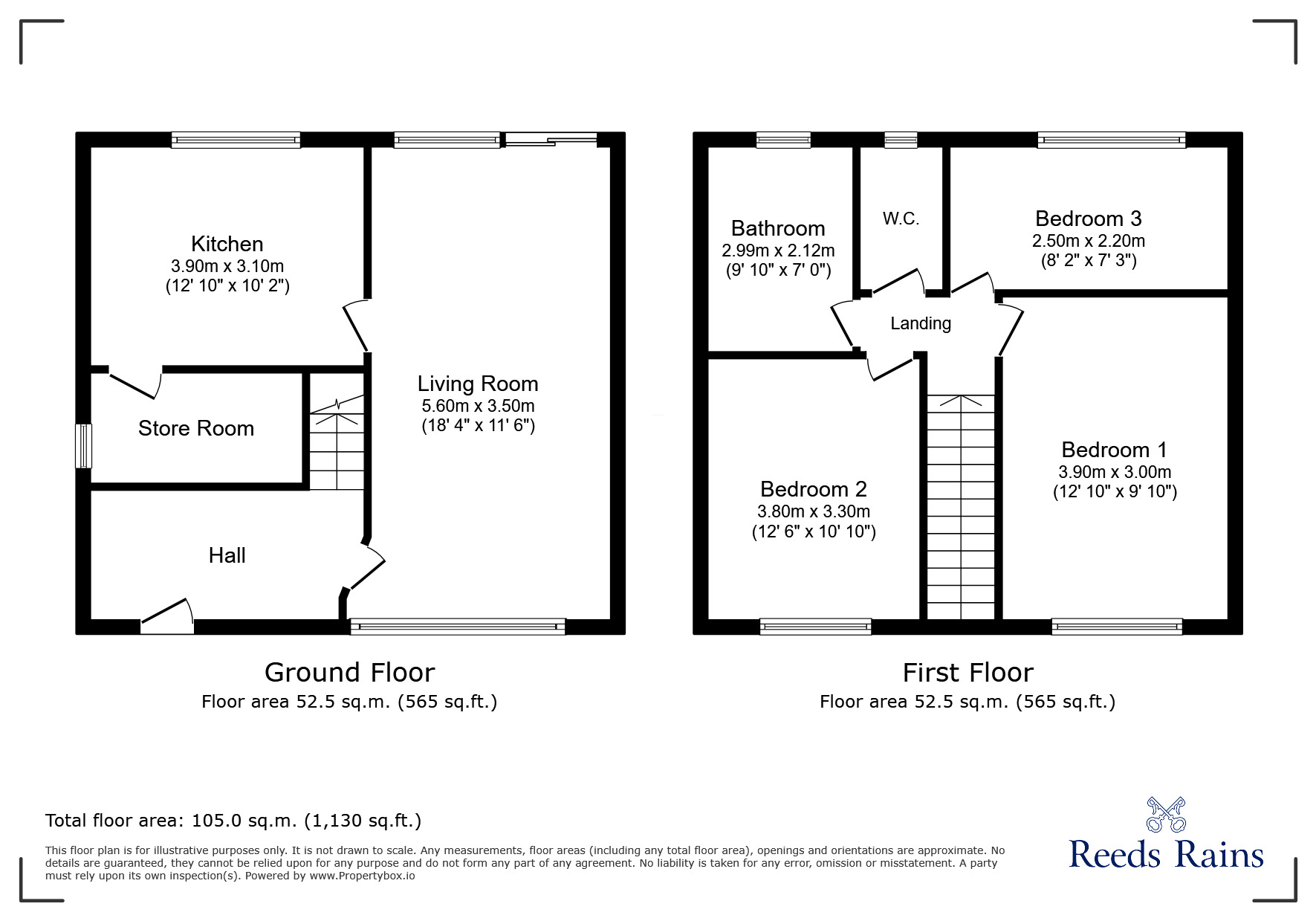 Floorplan of 3 bedroom End Terrace House for sale, Columbine Walk, Partington, Greater Manchester, M31