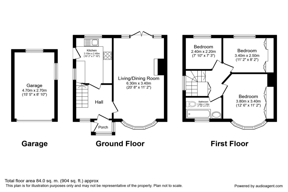 Floorplan of 3 bedroom Semi Detached Property to rent, Overton Crescent, Sale, Greater Manchester, M33