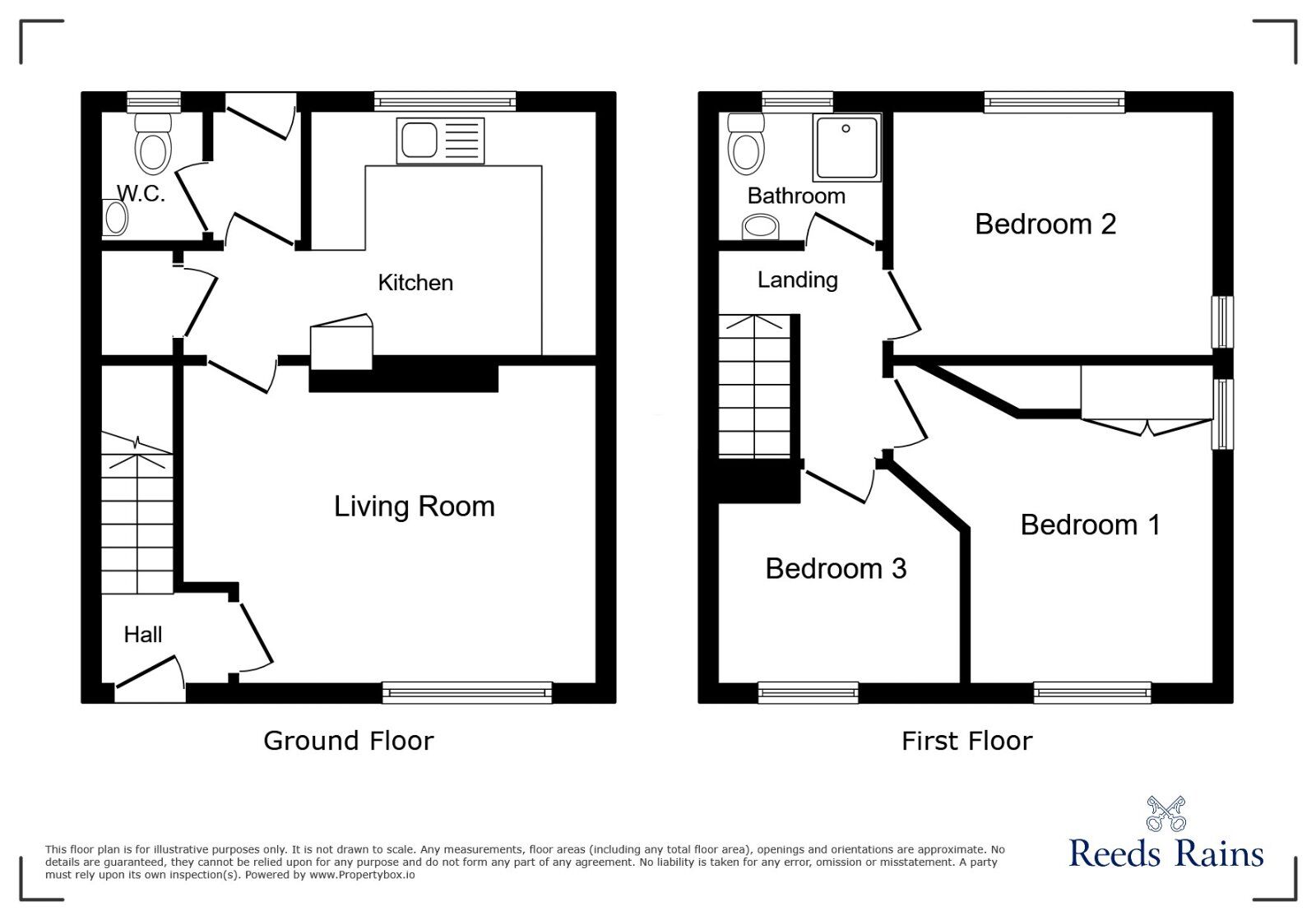 Floorplan of 3 bedroom End Terrace House for sale, Hall Lane, Manchester, Greater Manchester, M23