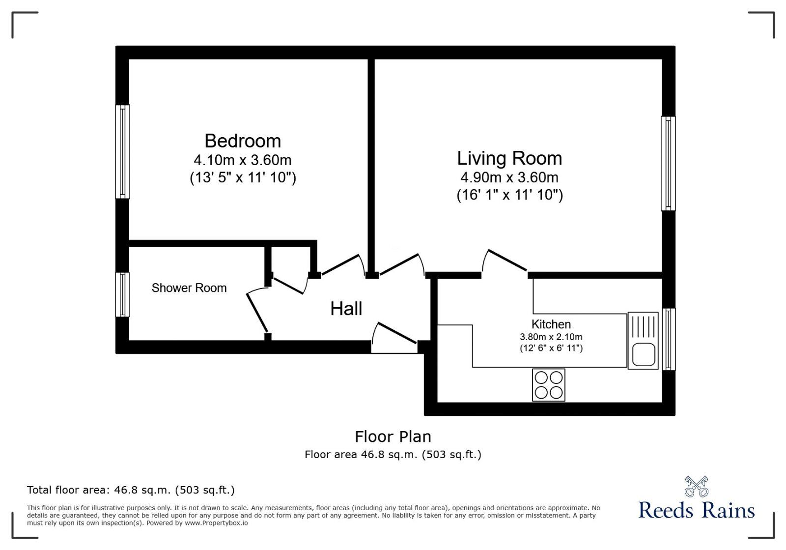 Floorplan of 1 bedroom Flat for sale, Rookfield Avenue, Sale, Greater Manchester, M33