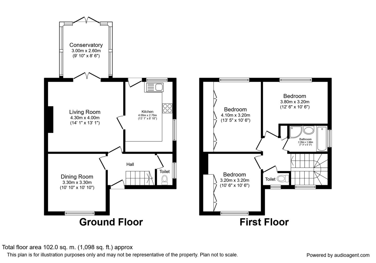 Floorplan of 3 bedroom Semi Detached House for sale, Davyhulme Road, Stretford, Greater Manchester, M32