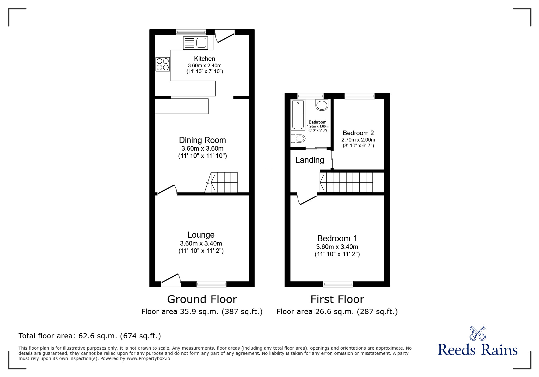 Floorplan of 2 bedroom Mid Terrace House for sale, Hampson Street, Sale, Greater Manchester, M33