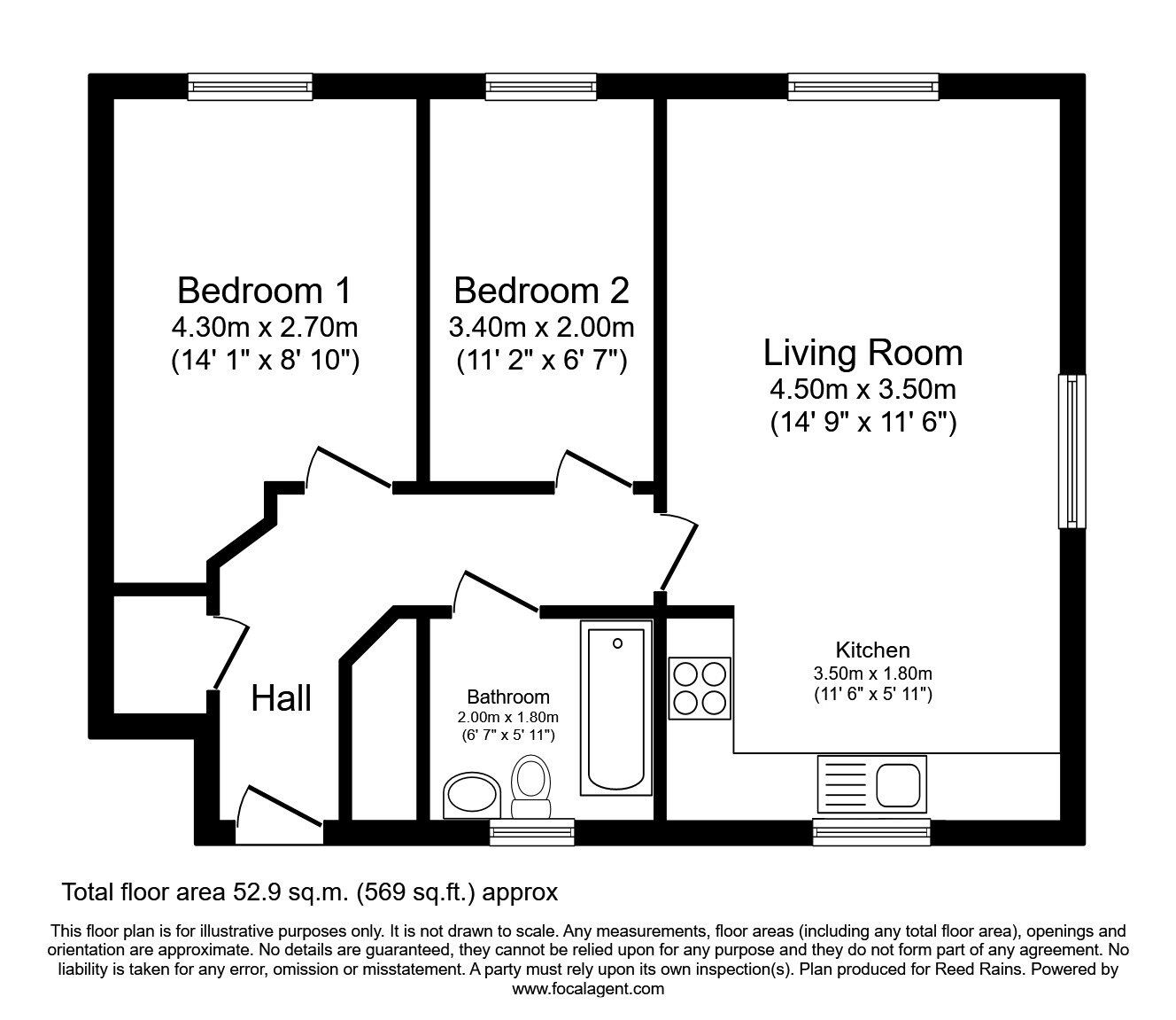 Floorplan of 2 bedroom Flat to rent, Garthorp Road, Manchester, Greater Manchester, M23