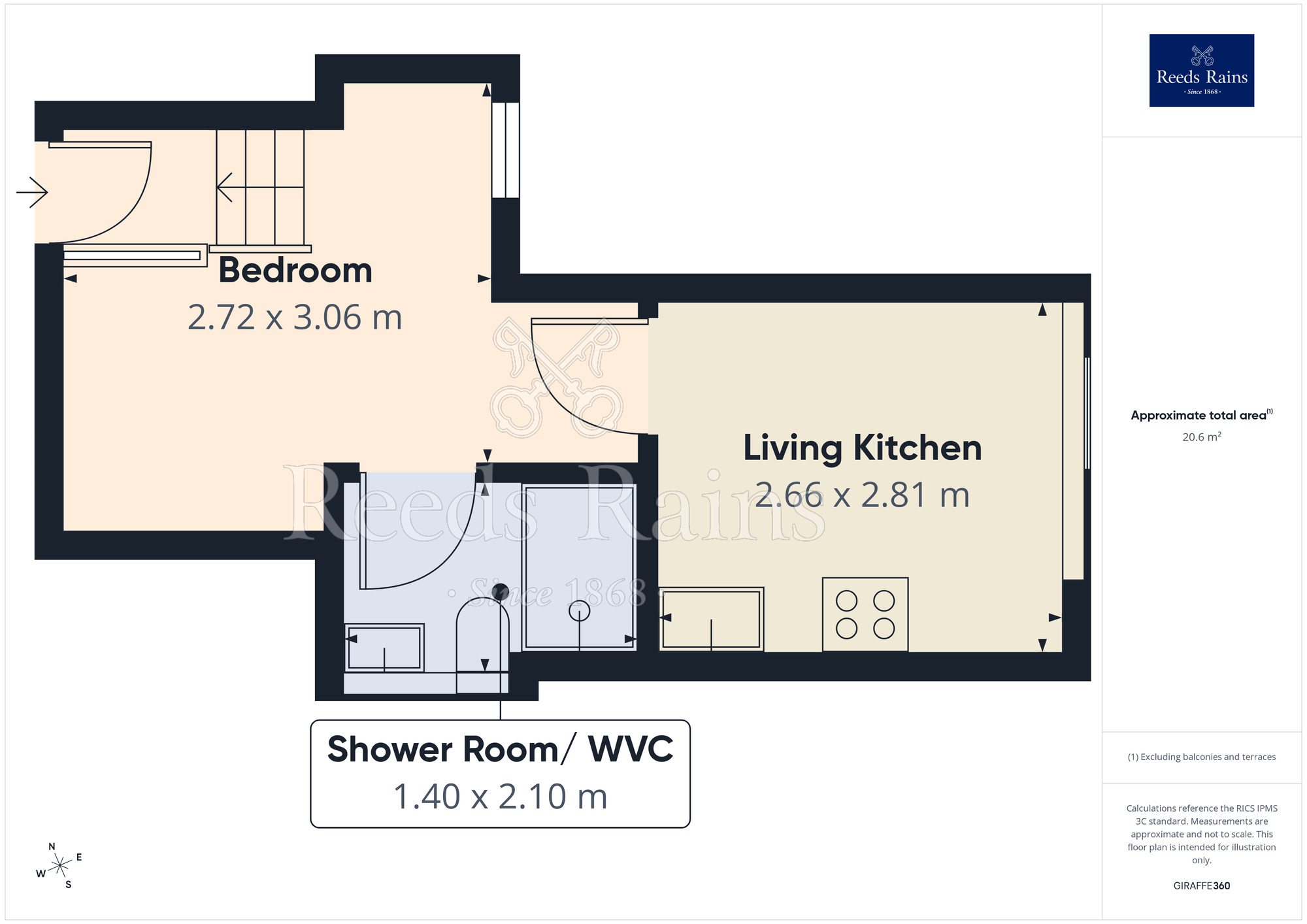 Floorplan of 1 bedroom Flat for sale, The Causeway, Altrincham, WA14